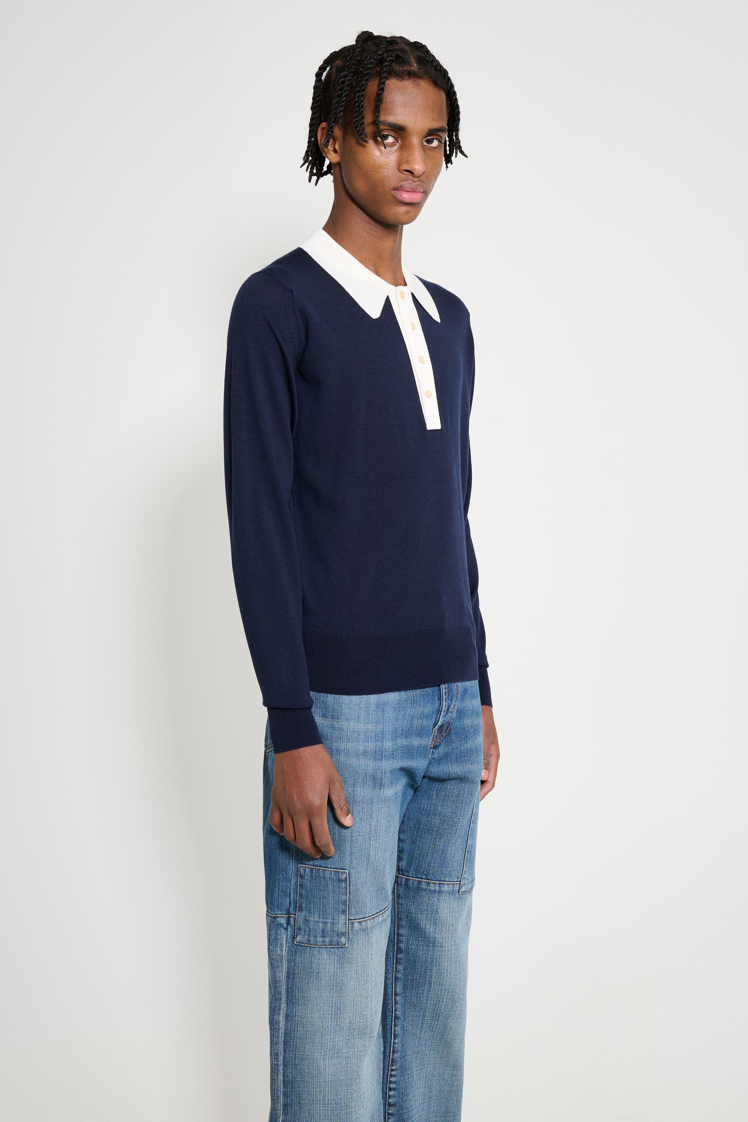 Wales Bonner Henry Polo Navy / Ivory