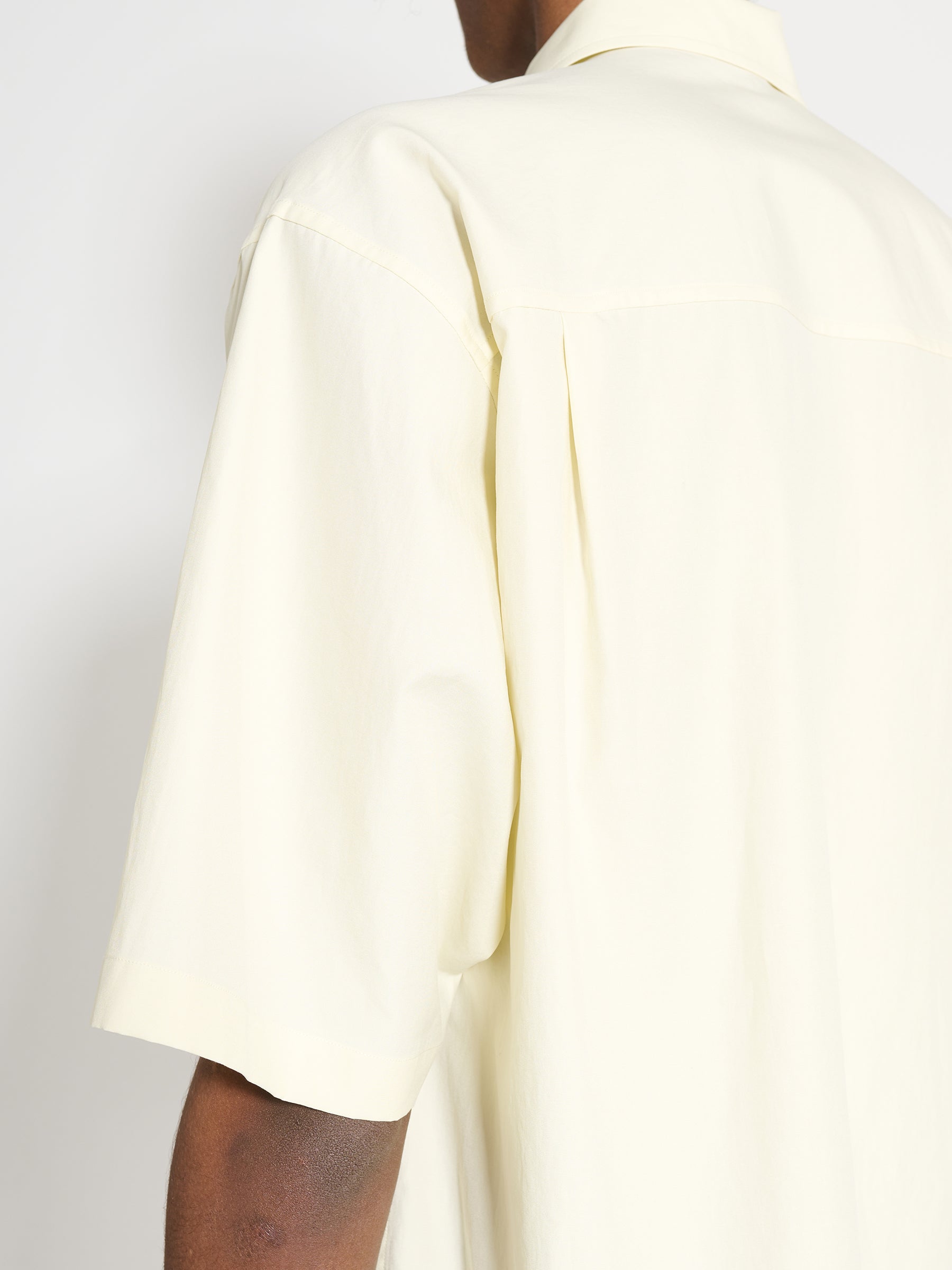 Auralee Washed Finx Twill Big Half Sleeved Shirt Light Yellow