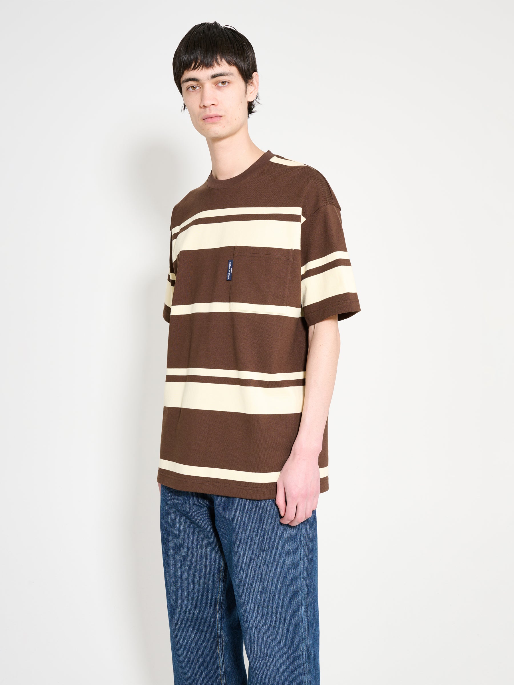 Comme des Garçons Homme Striped T-shirt Brown / Cream