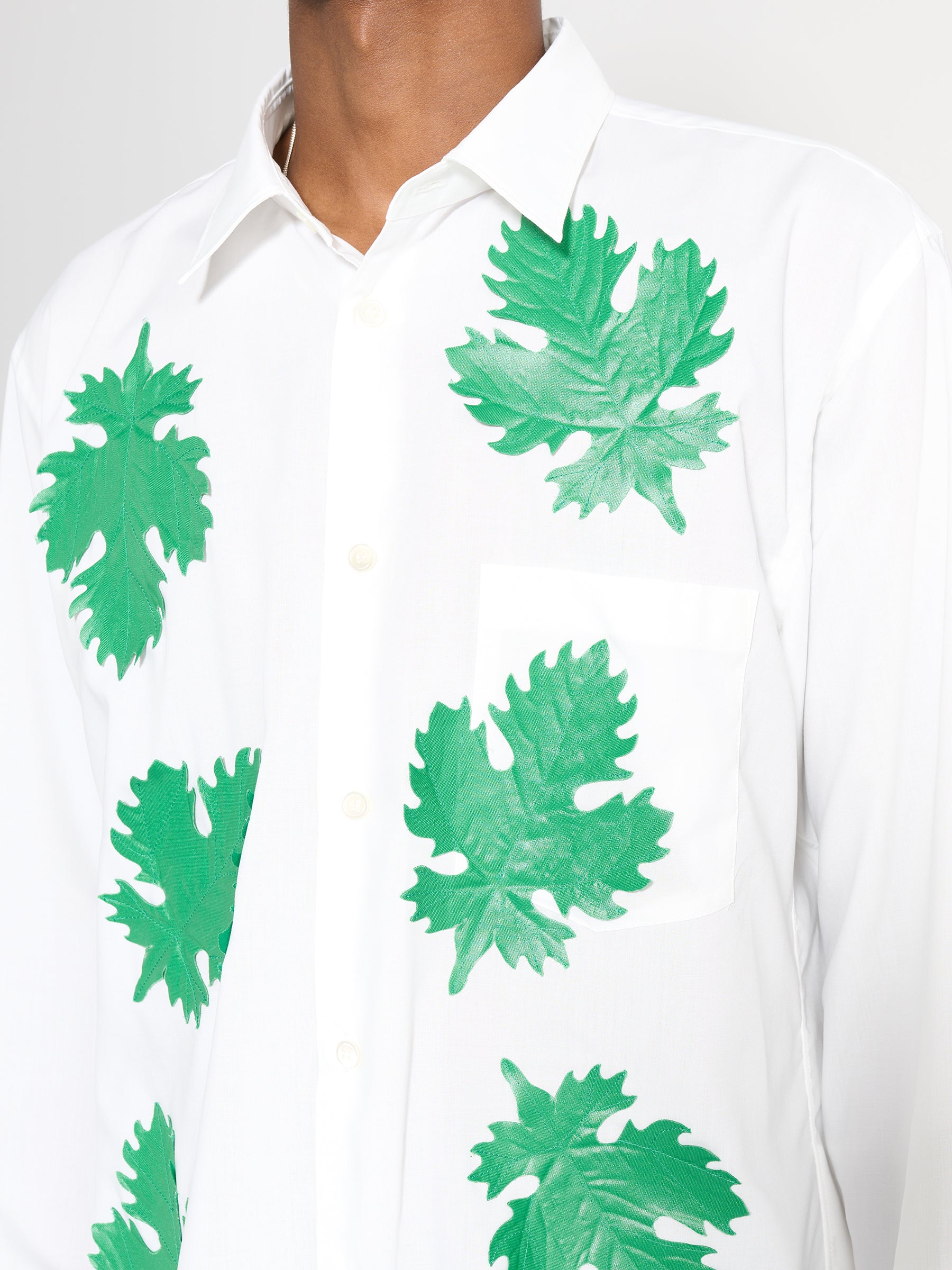 Comme des Garçons Homme Plus Broad Leaf Motif C Shirt White / Green