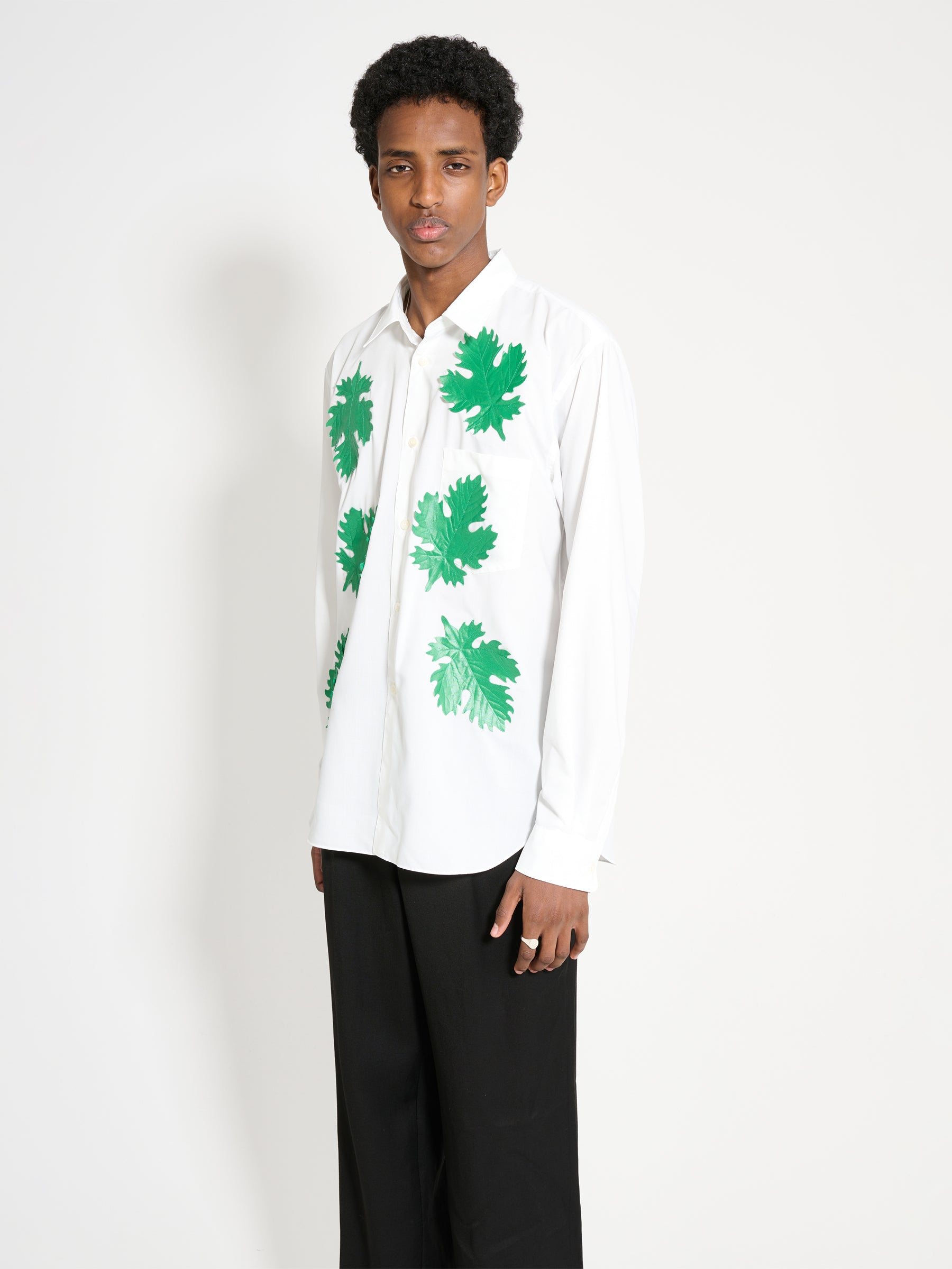 Comme des Garçons Homme Plus Broad Leaf Motif C Shirt White / Green