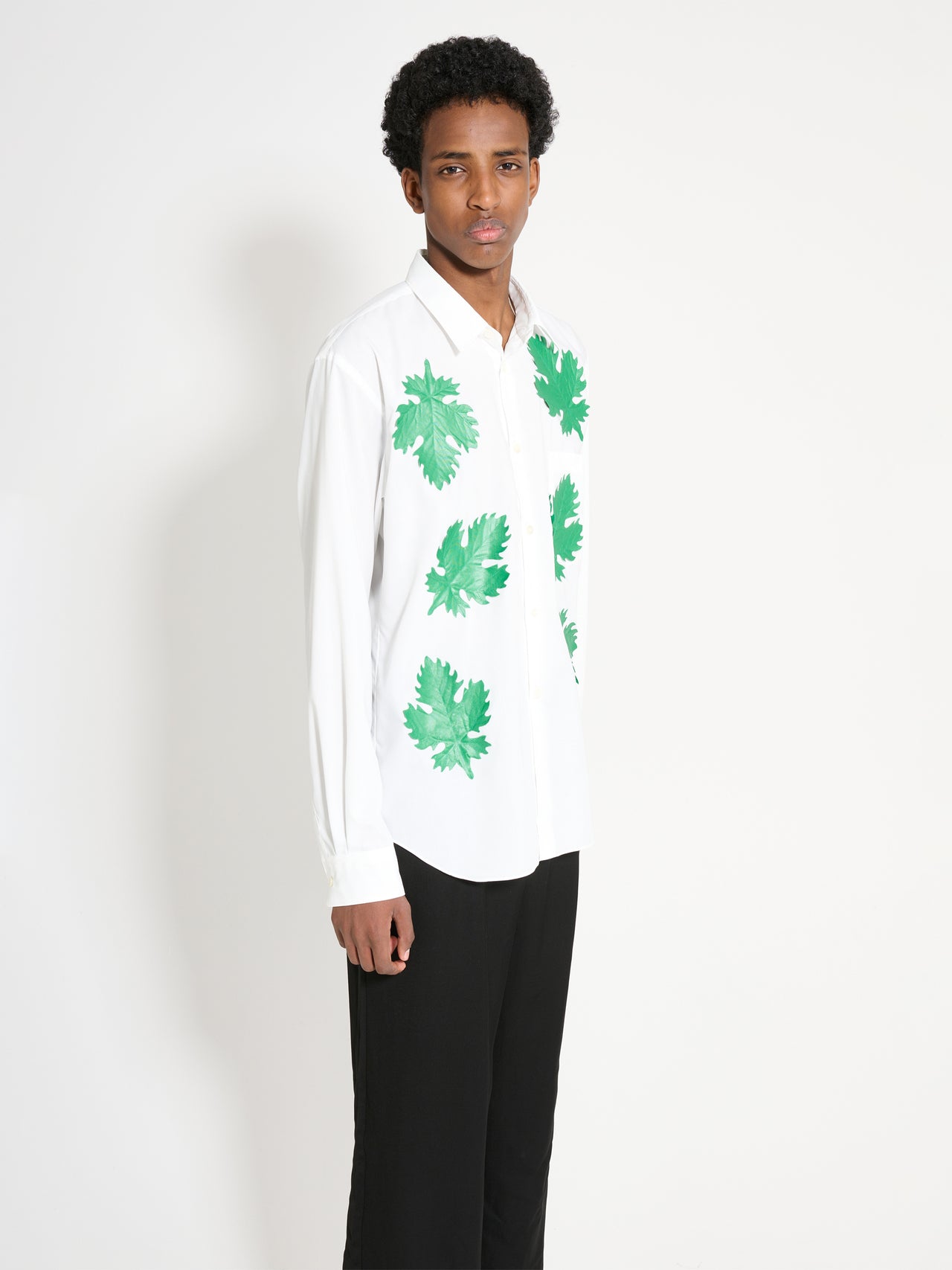 Comme des Garçons Homme Plus Broad Leaf Motif C Shirt White / Green