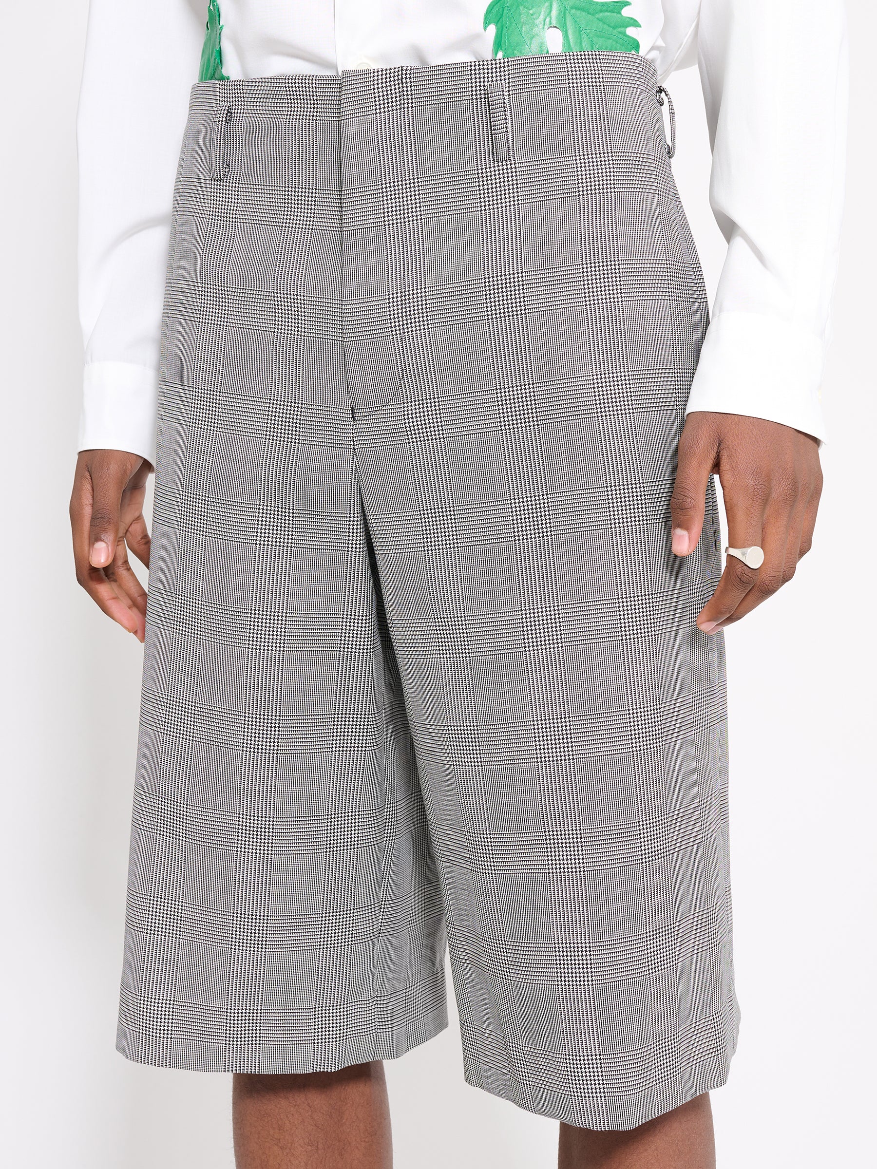 Comme des Garçons Homme Plus Wool Glen Check Shorts Black / Natural