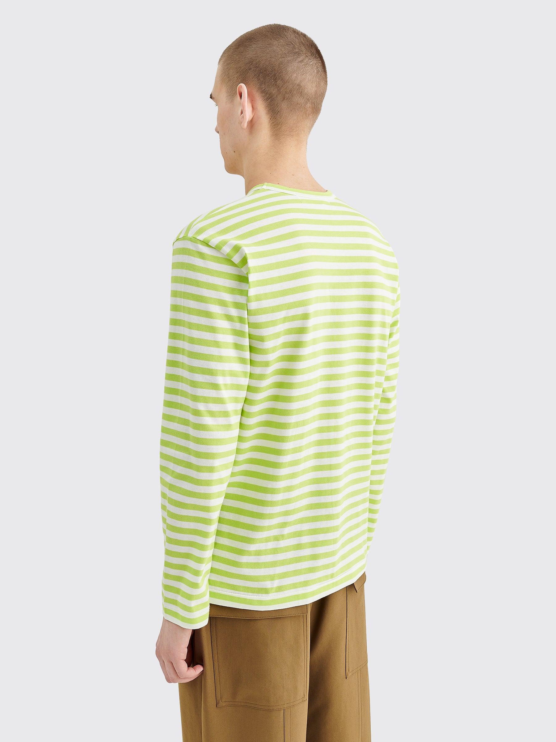 Comme des Garçons Play Small Heart LS T-shirt Stripe Green