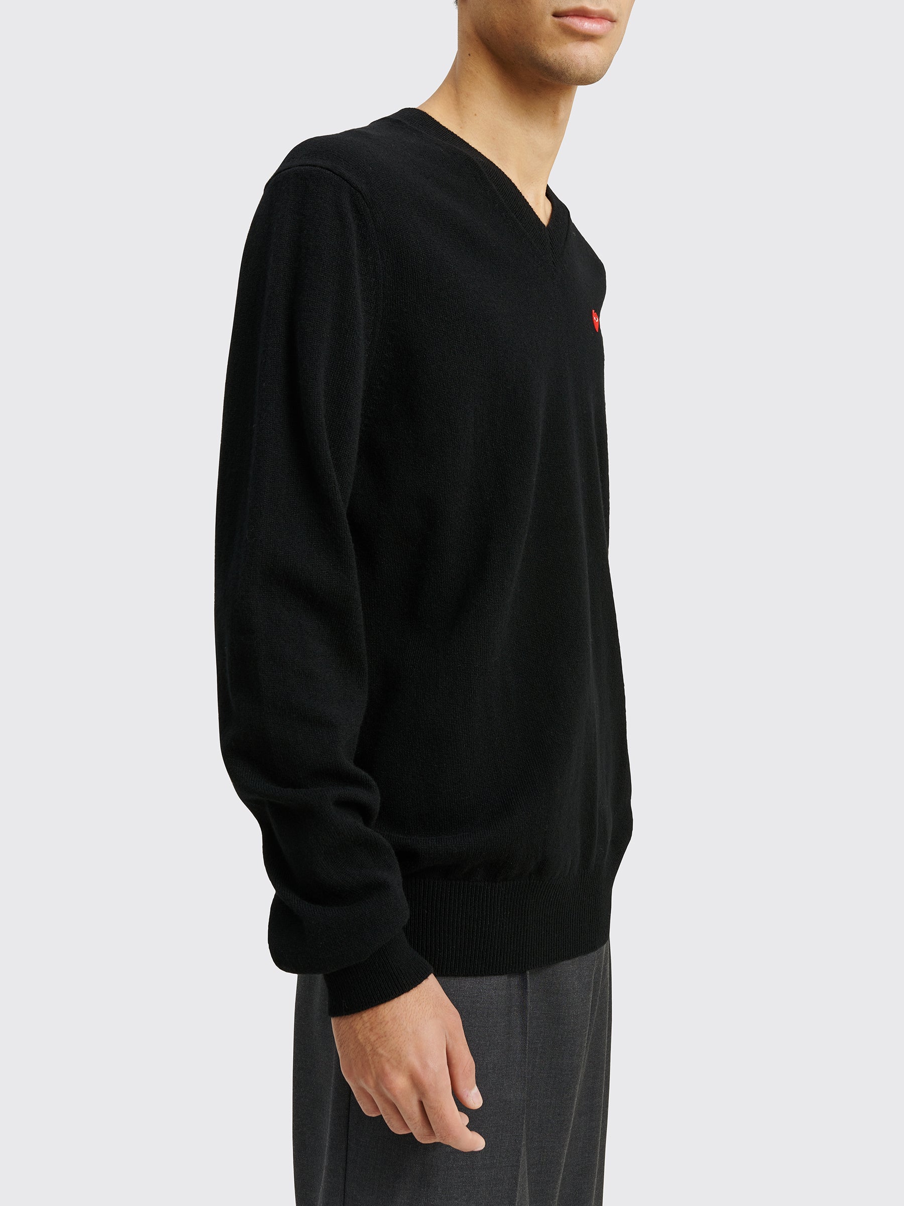 Comme des Garçons Play Mini Heart V-Neck Knit Sweater Black