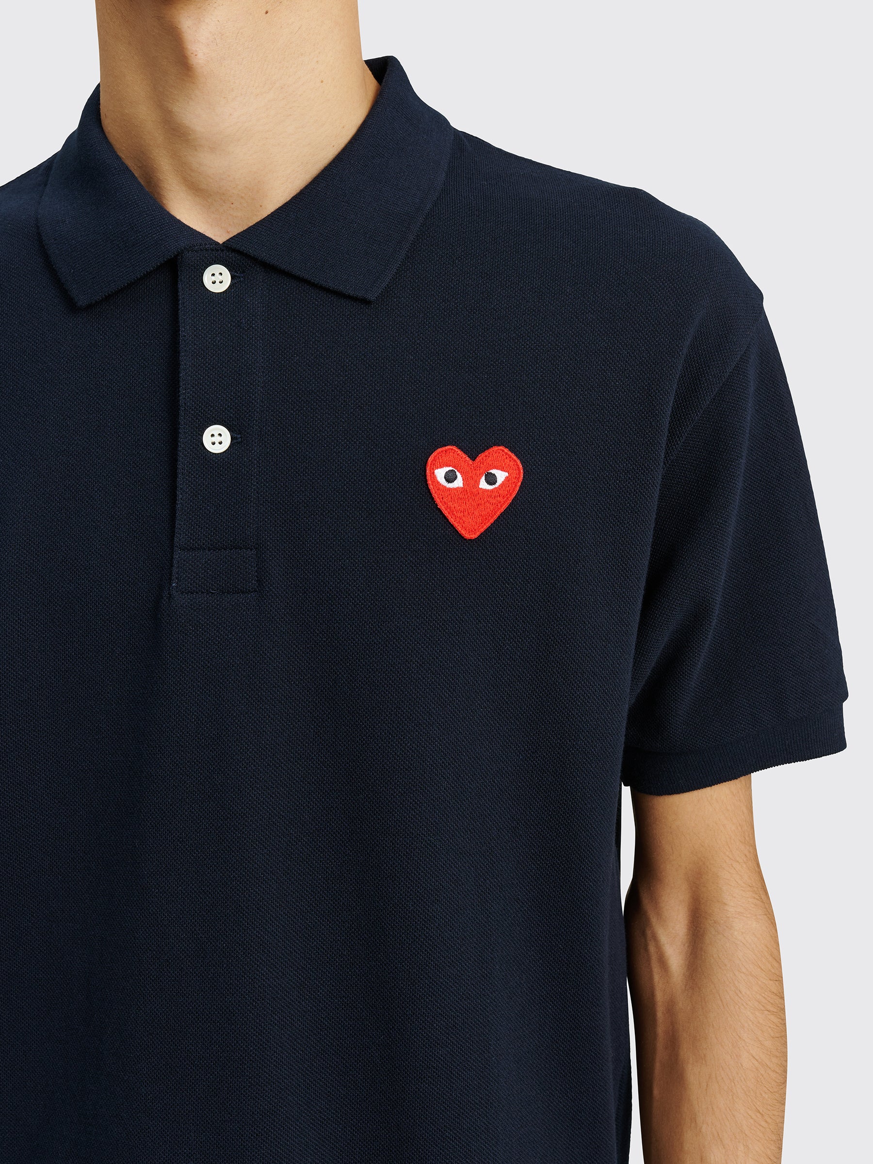 Comme des Garçons Play Small Heart Polo T-shirt Navy