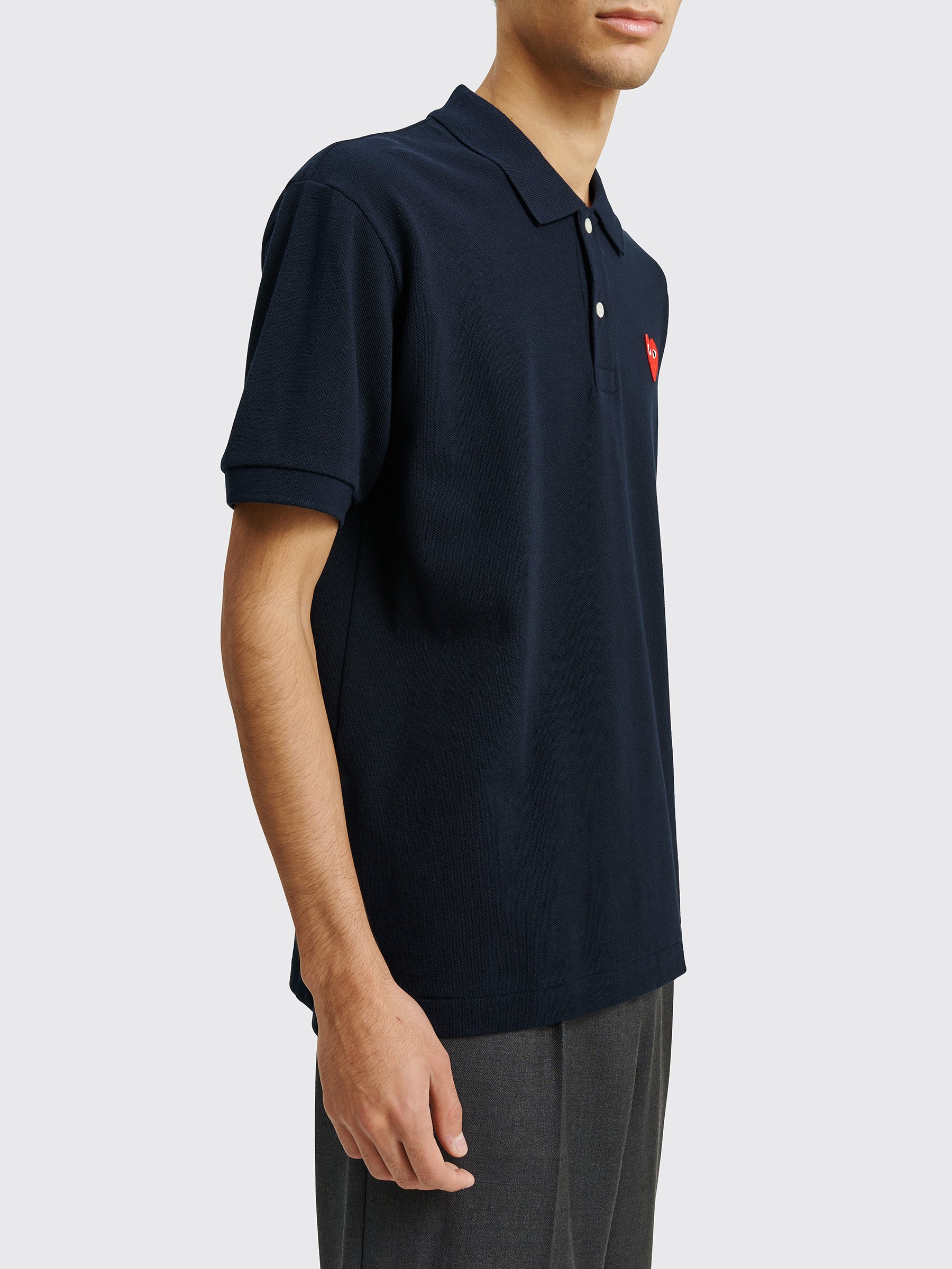 Comme des Garçons Play Small Heart Polo T-shirt Navy