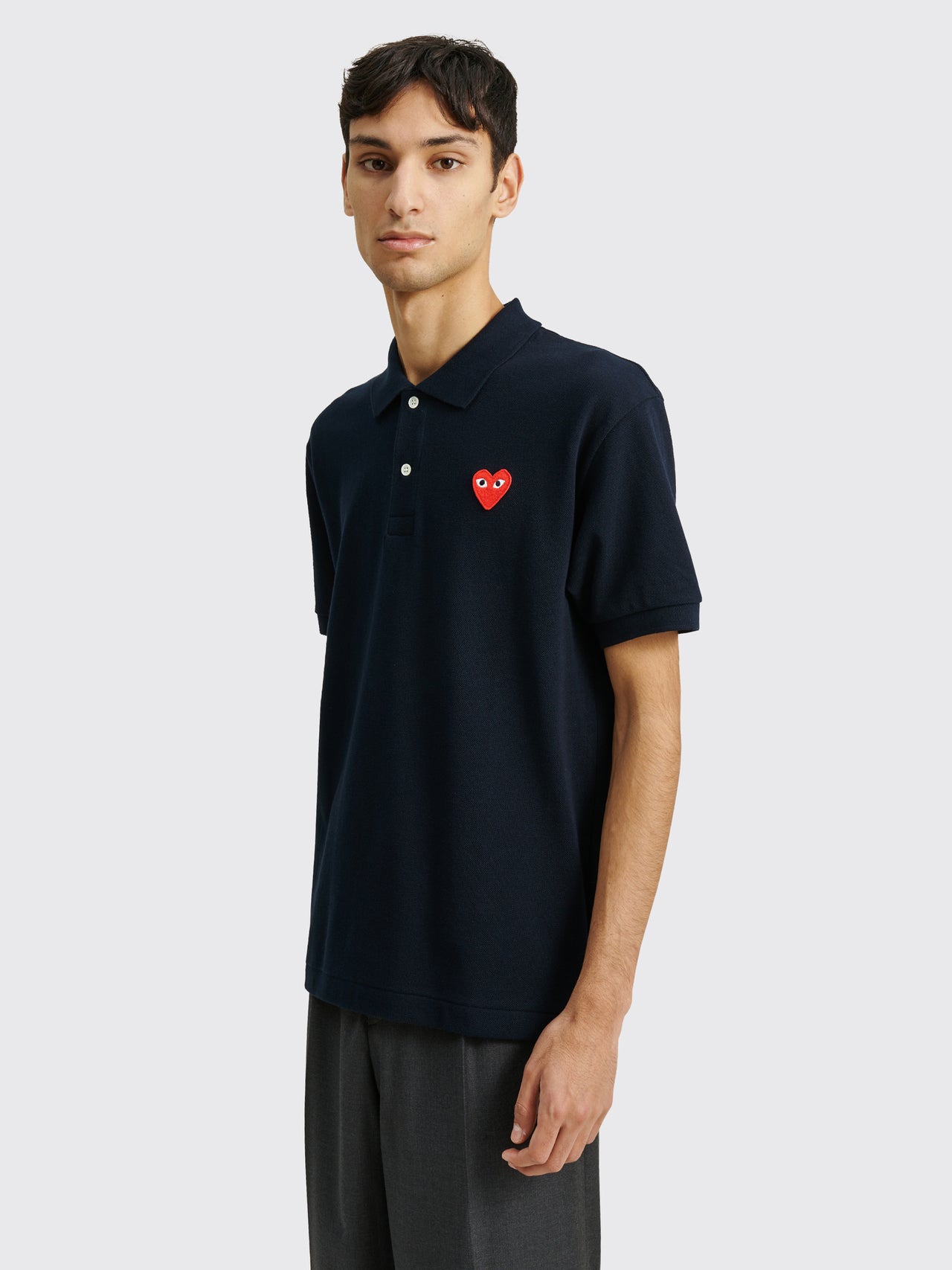 Comme des Garçons Play Small Heart Polo T-shirt Navy