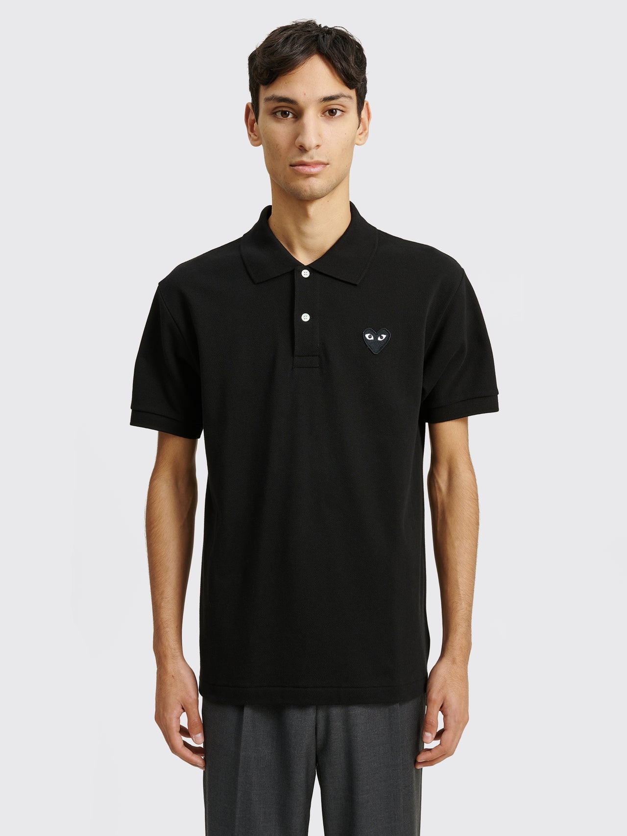 Comme des Garçons Play Small Heart Polo T-shirt Black / Black
