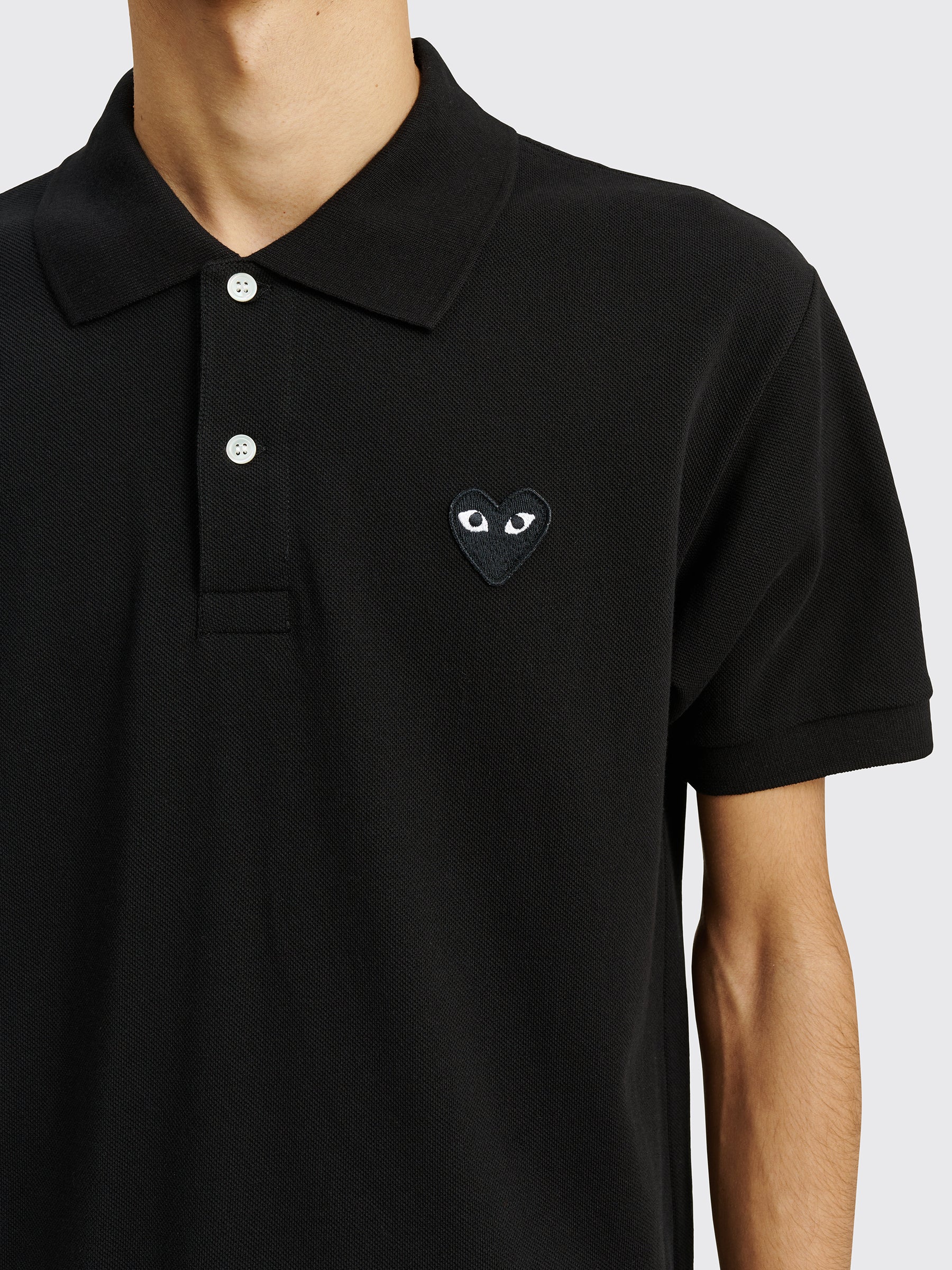 Comme des Garçons Play Small Heart Polo T-shirt Black / Black