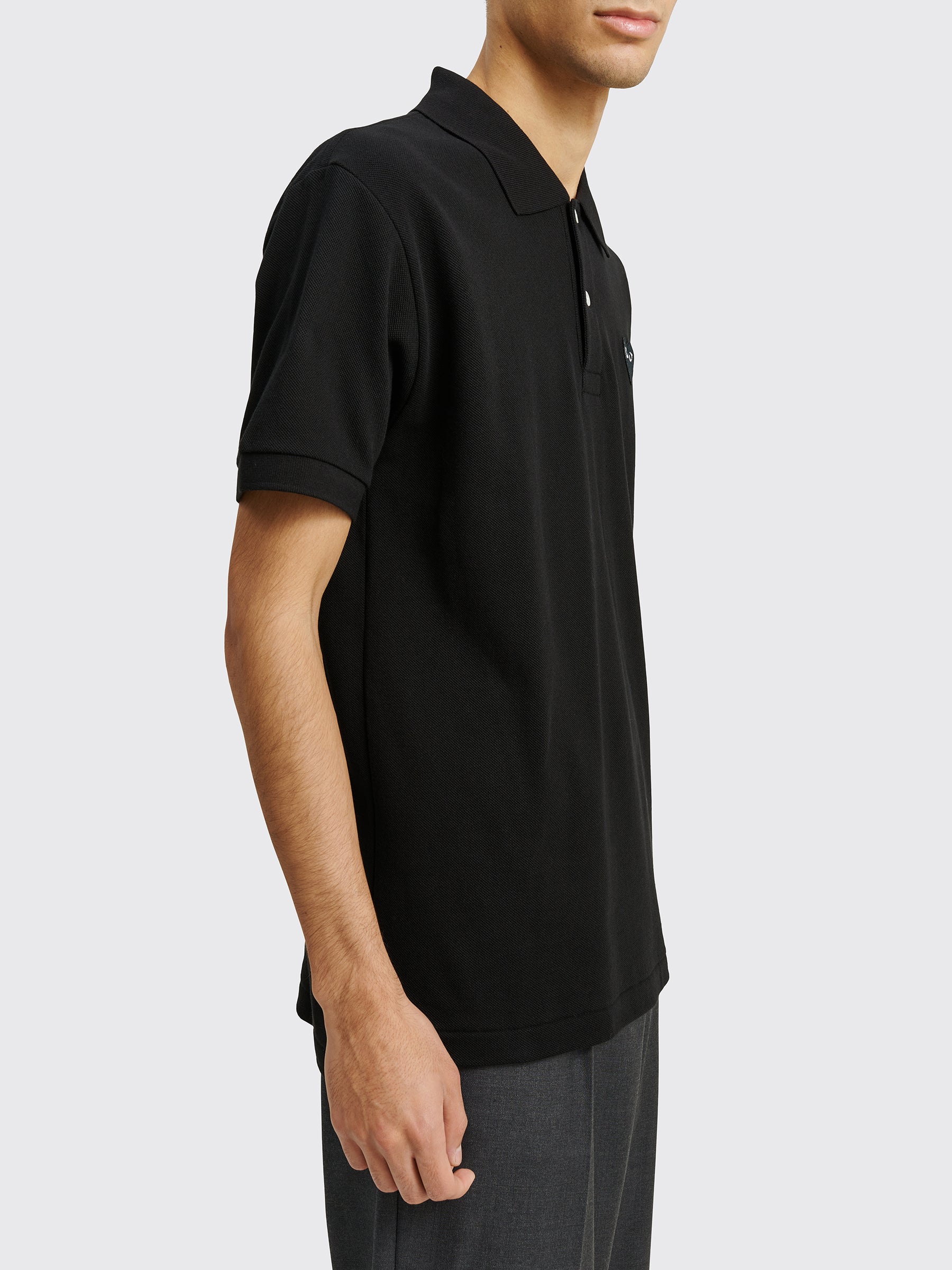 Comme des Garçons Play Small Heart Polo T-shirt Black / Black