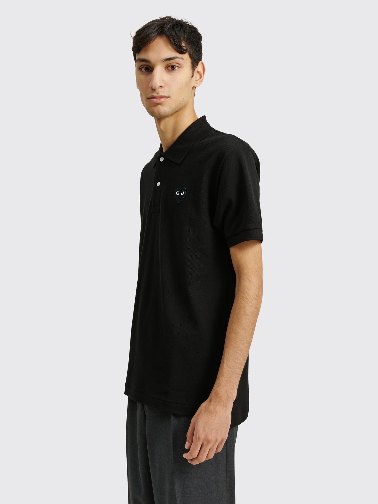 Comme des Garçons Play Small Heart Polo T-shirt Black / Black