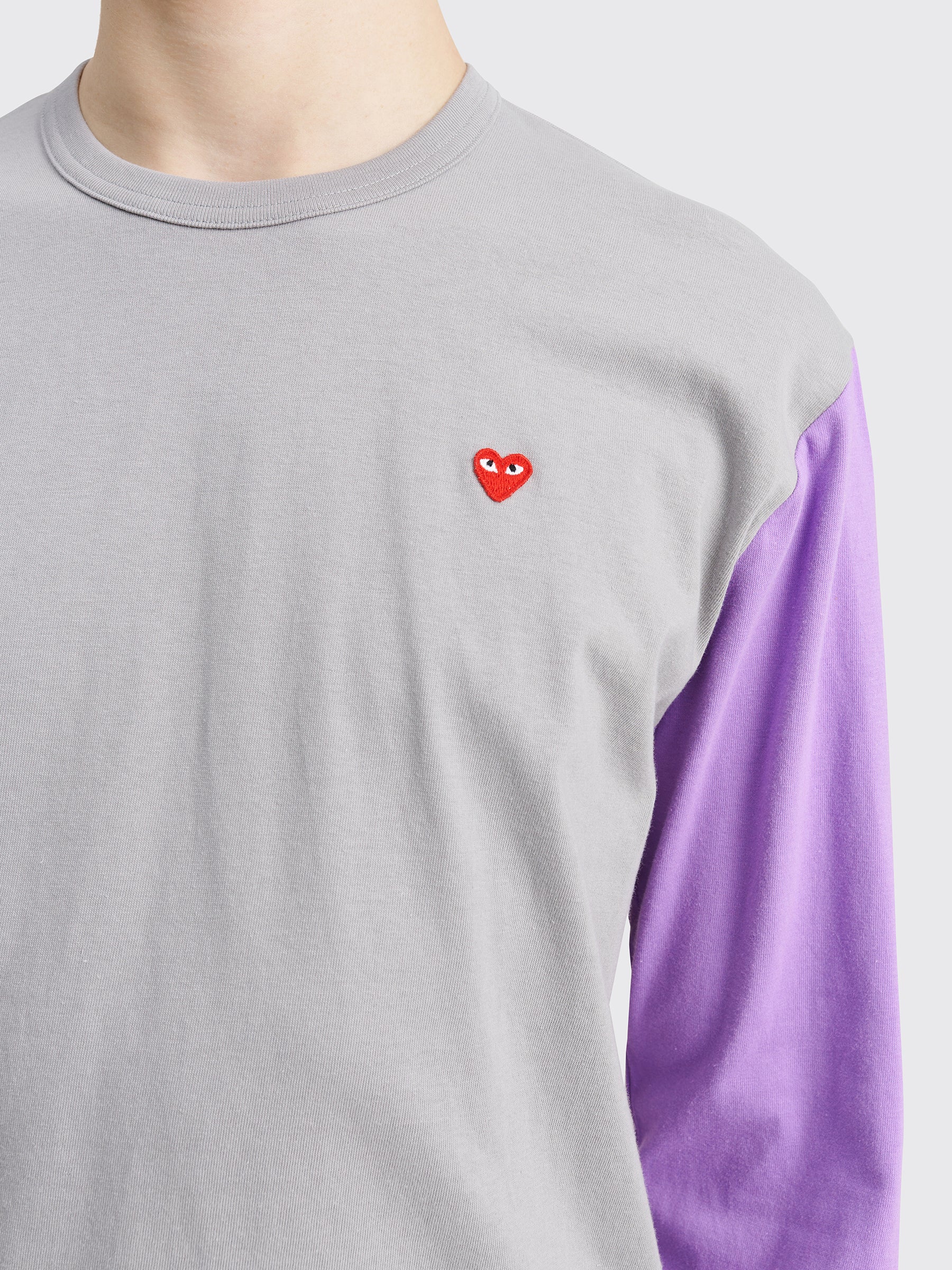Comme des Garçons Play Mini Heart LS T-shirt Grey / Purple