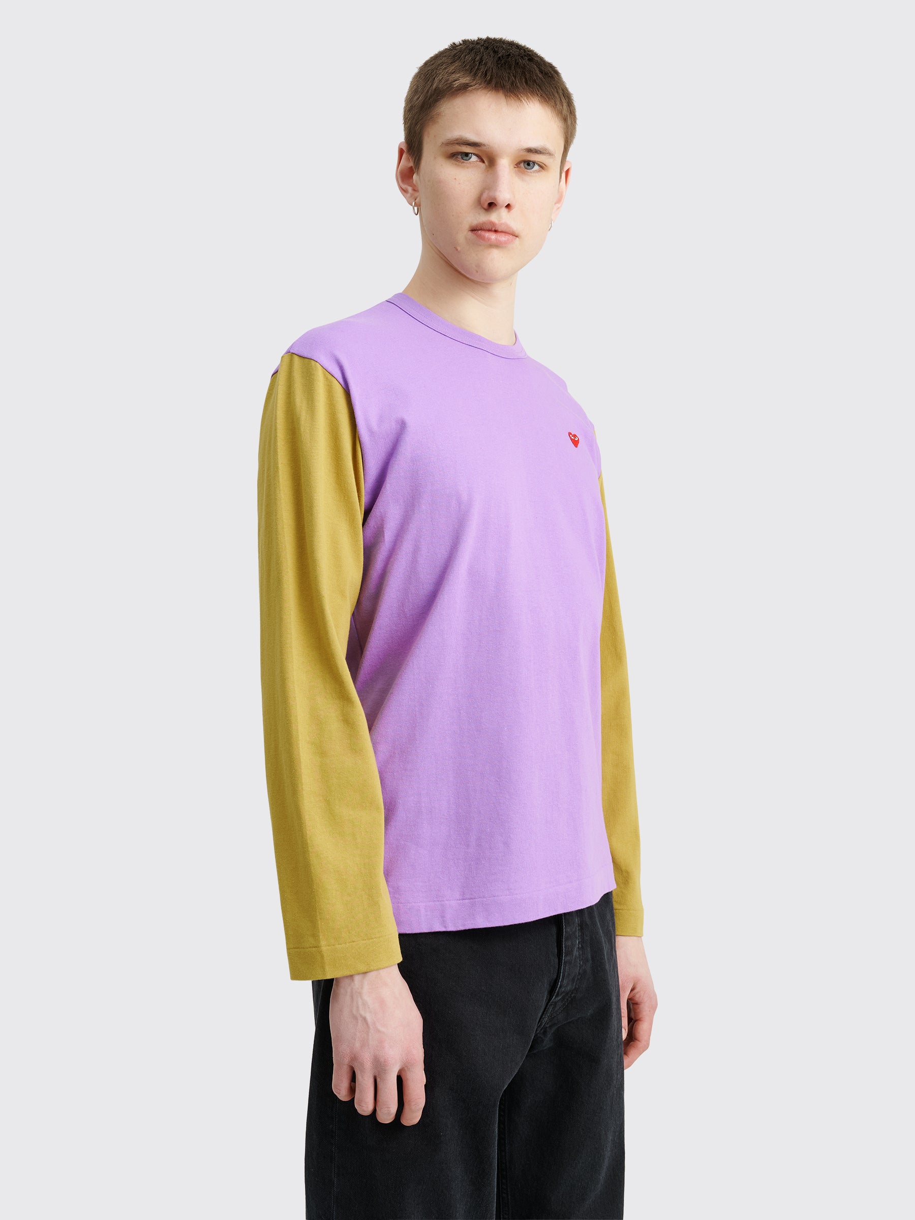 Comme des Garçons Play Mini Heart LS T-shirt Purple / Olive