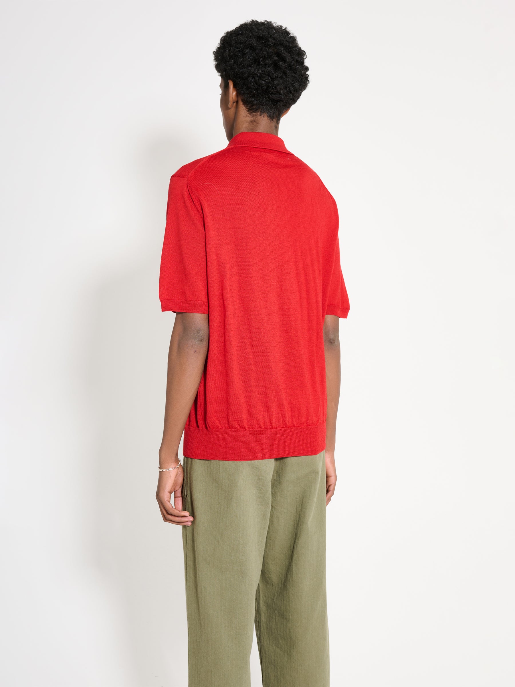 Comme des Garçons PLAY Polo Neck Short Sleeve Shirt Red