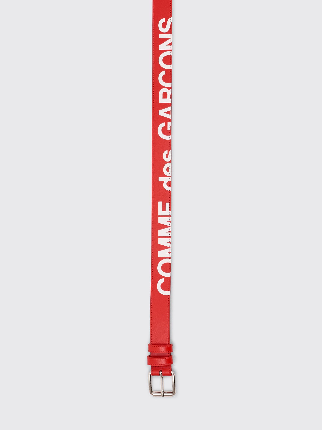 Comme des Garçons Wallet Huge Logo Leather Belt Red