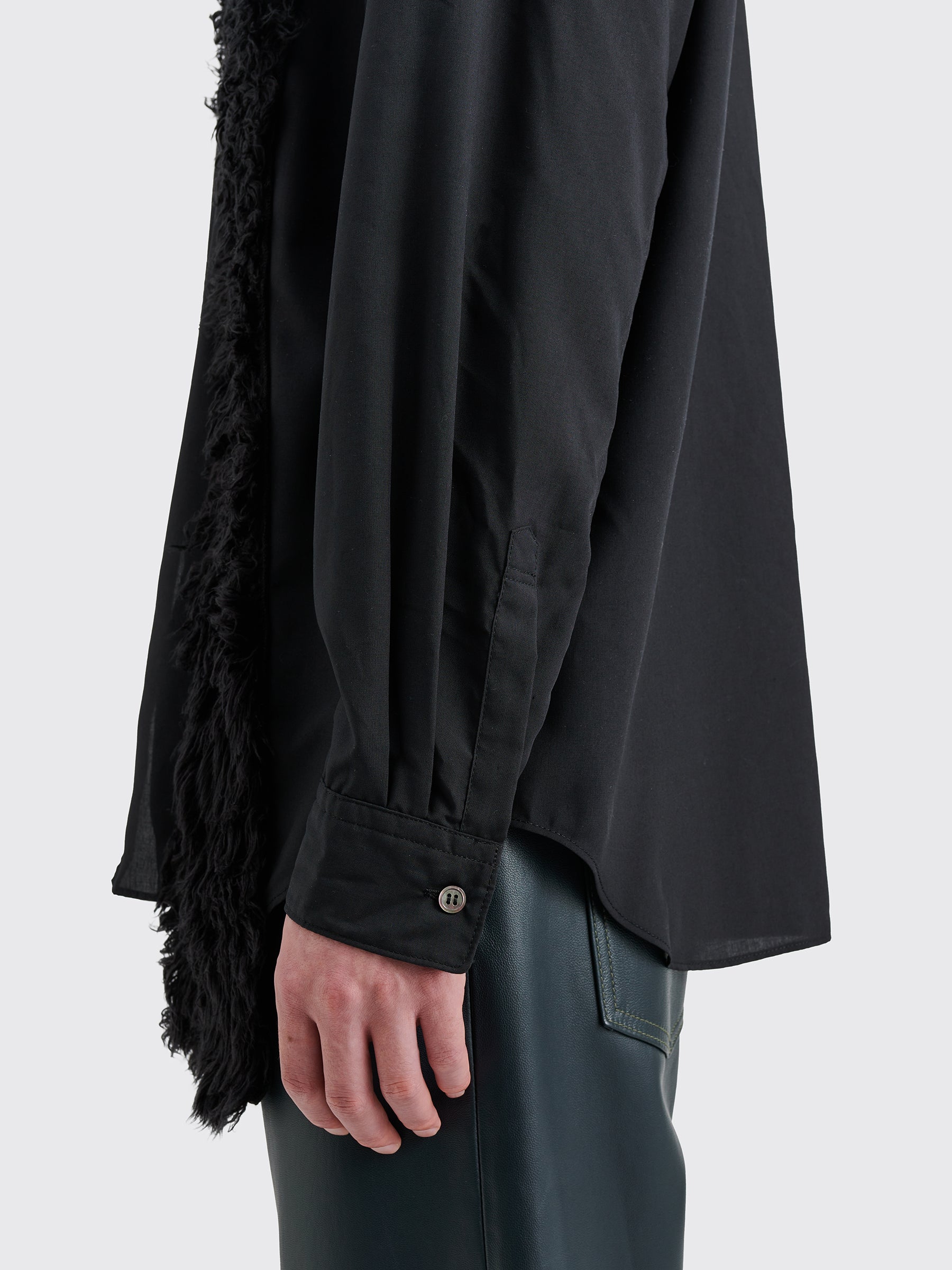 Comme des Garçons Homme Plus Fake Fur Panel Shirt Black