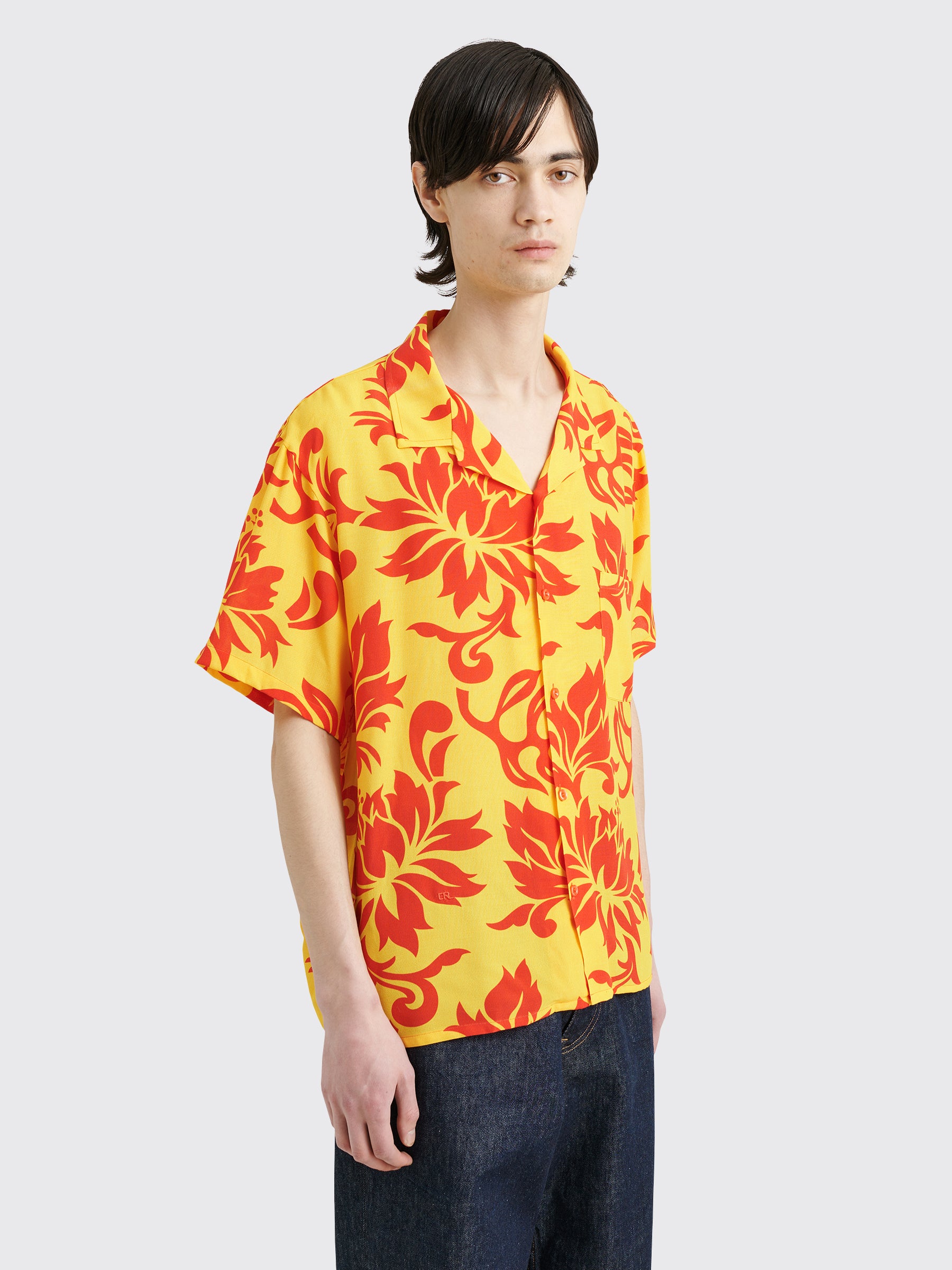ERL Printed Short Sleeve Shirt ERL Tropcial Flowers