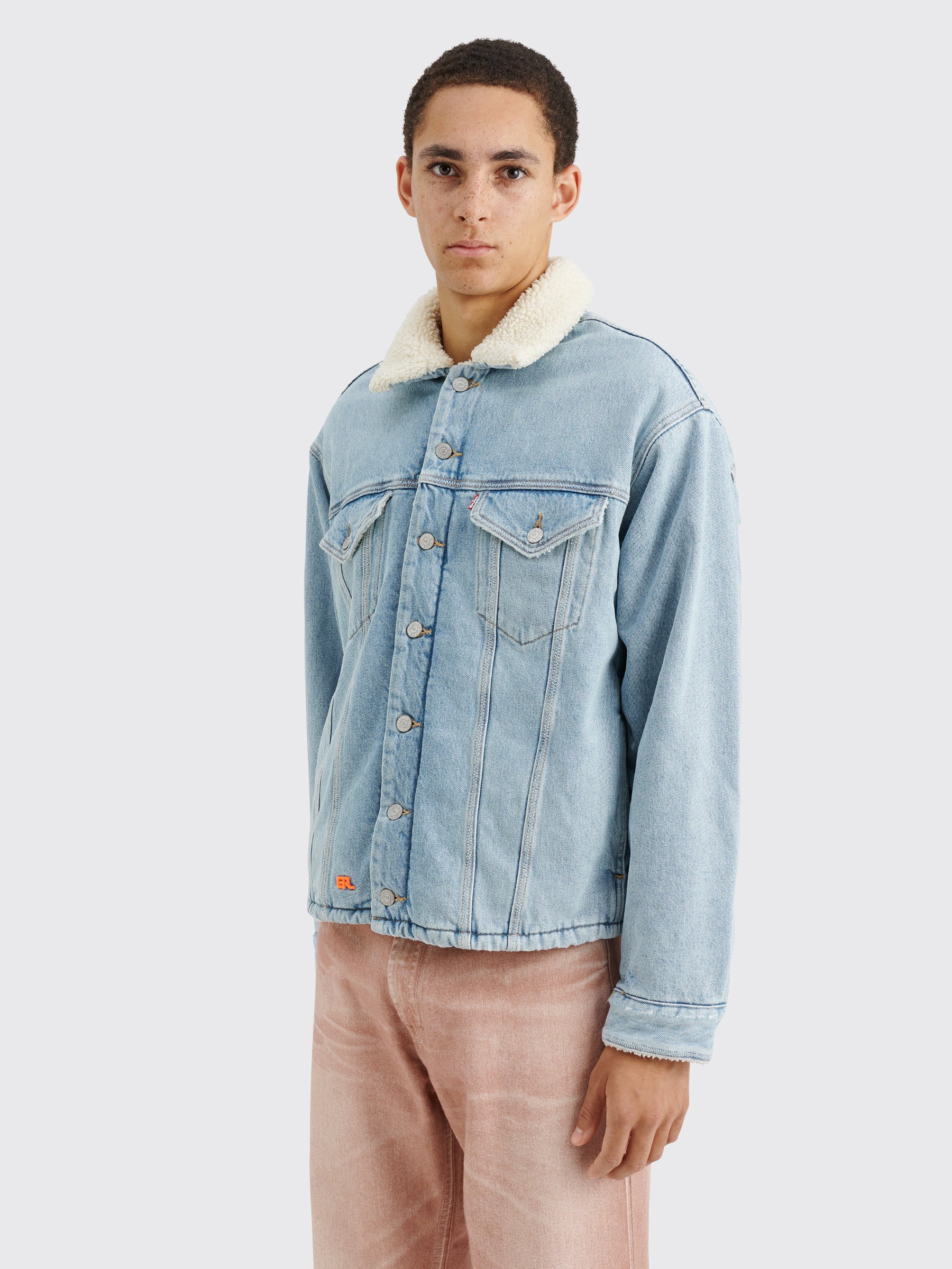 ERL x Levi's Sherpa Trucker Jacket Blue