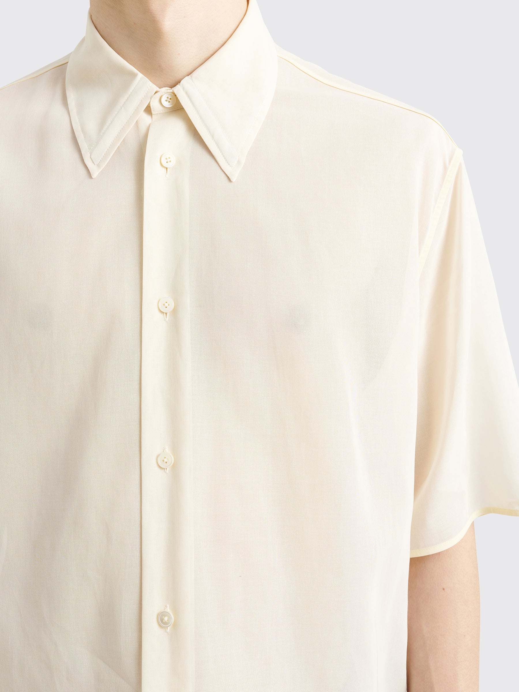 Jil Sander Relaxed Sheer Cotton Shirt Natural