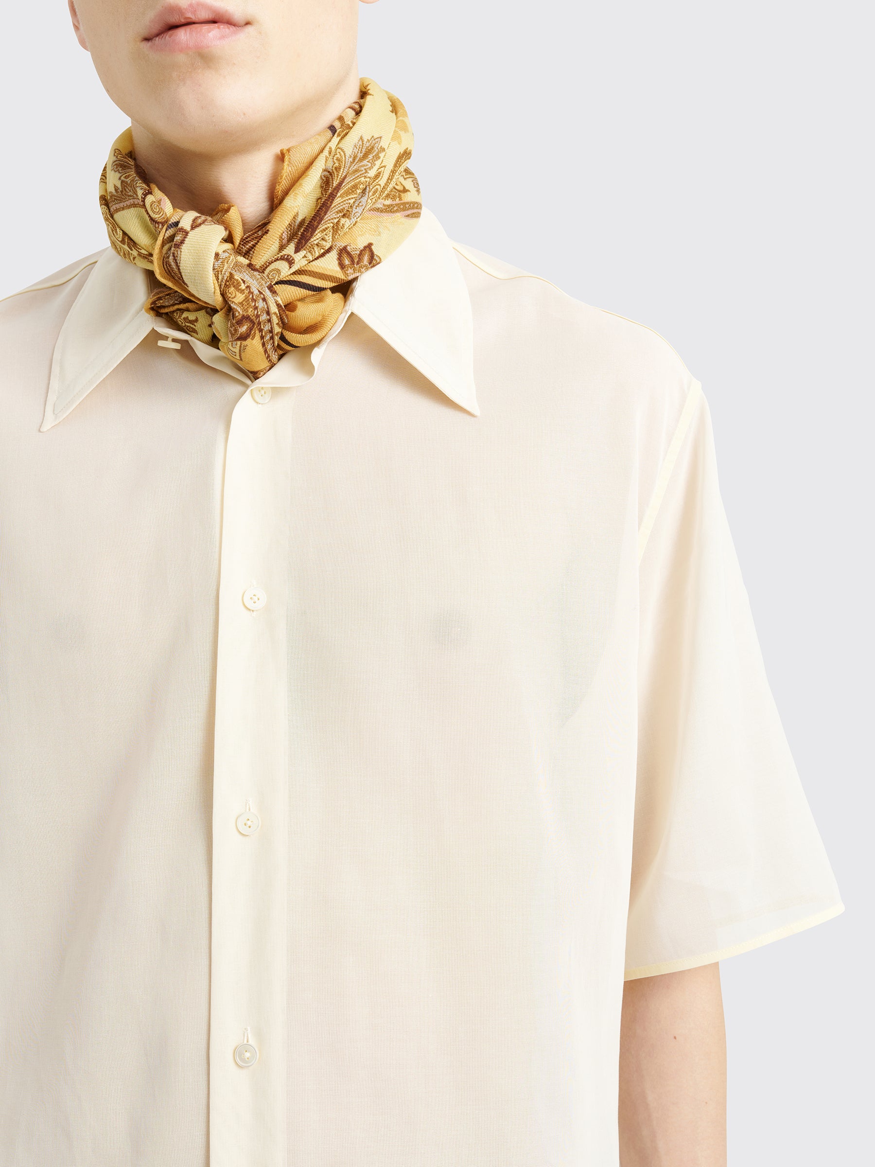 Jil Sander Relaxed Sheer Cotton Shirt Natural