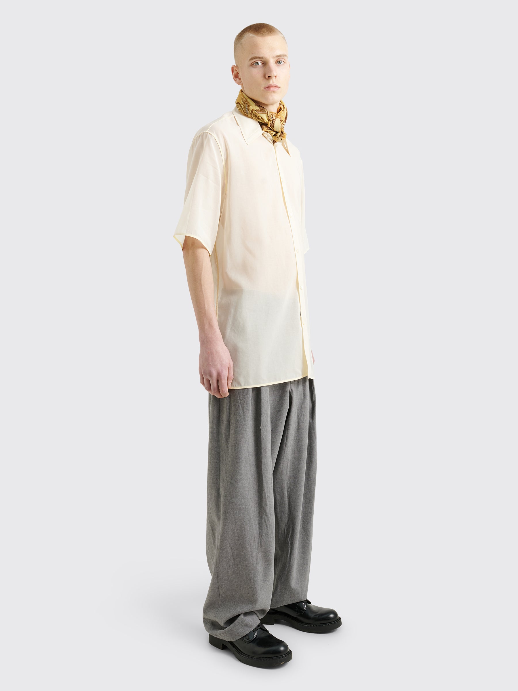 Jil Sander Relaxed Sheer Cotton Shirt Natural