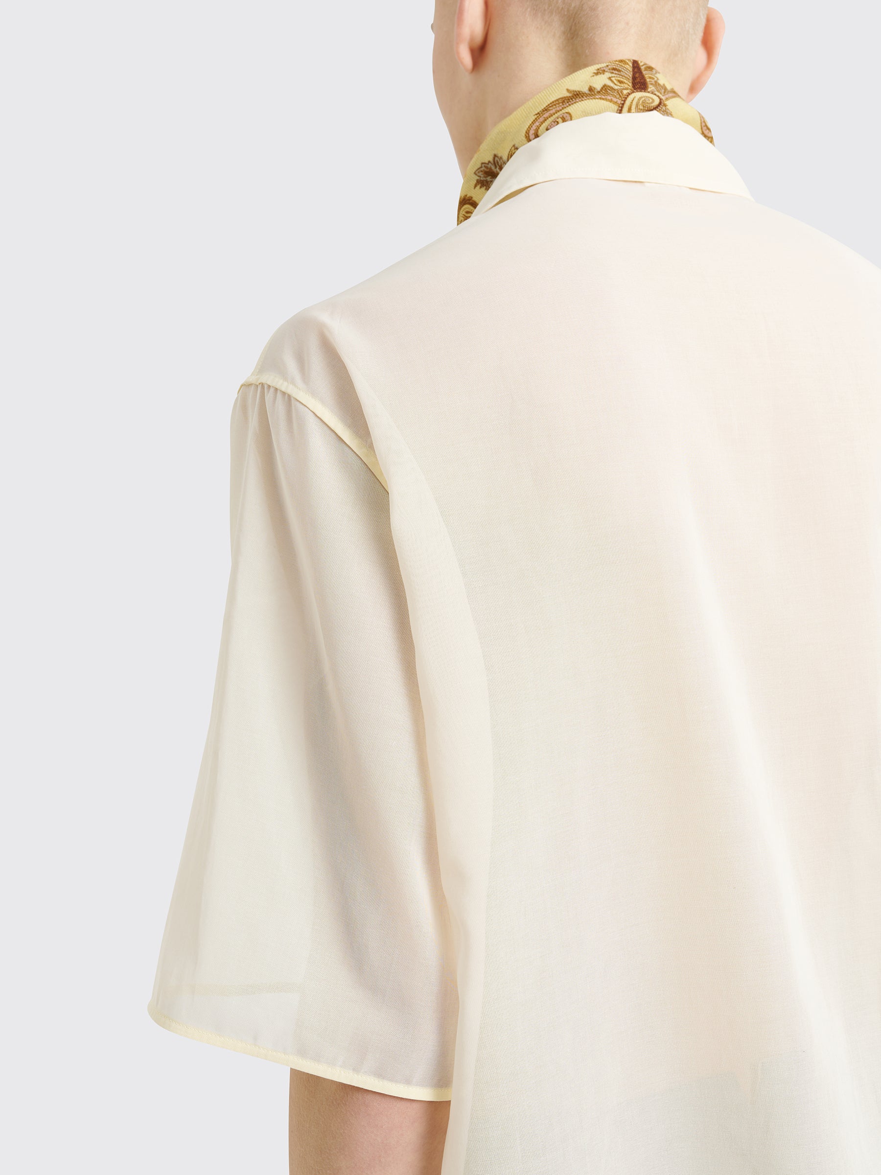 Jil Sander Relaxed Sheer Cotton Shirt Natural