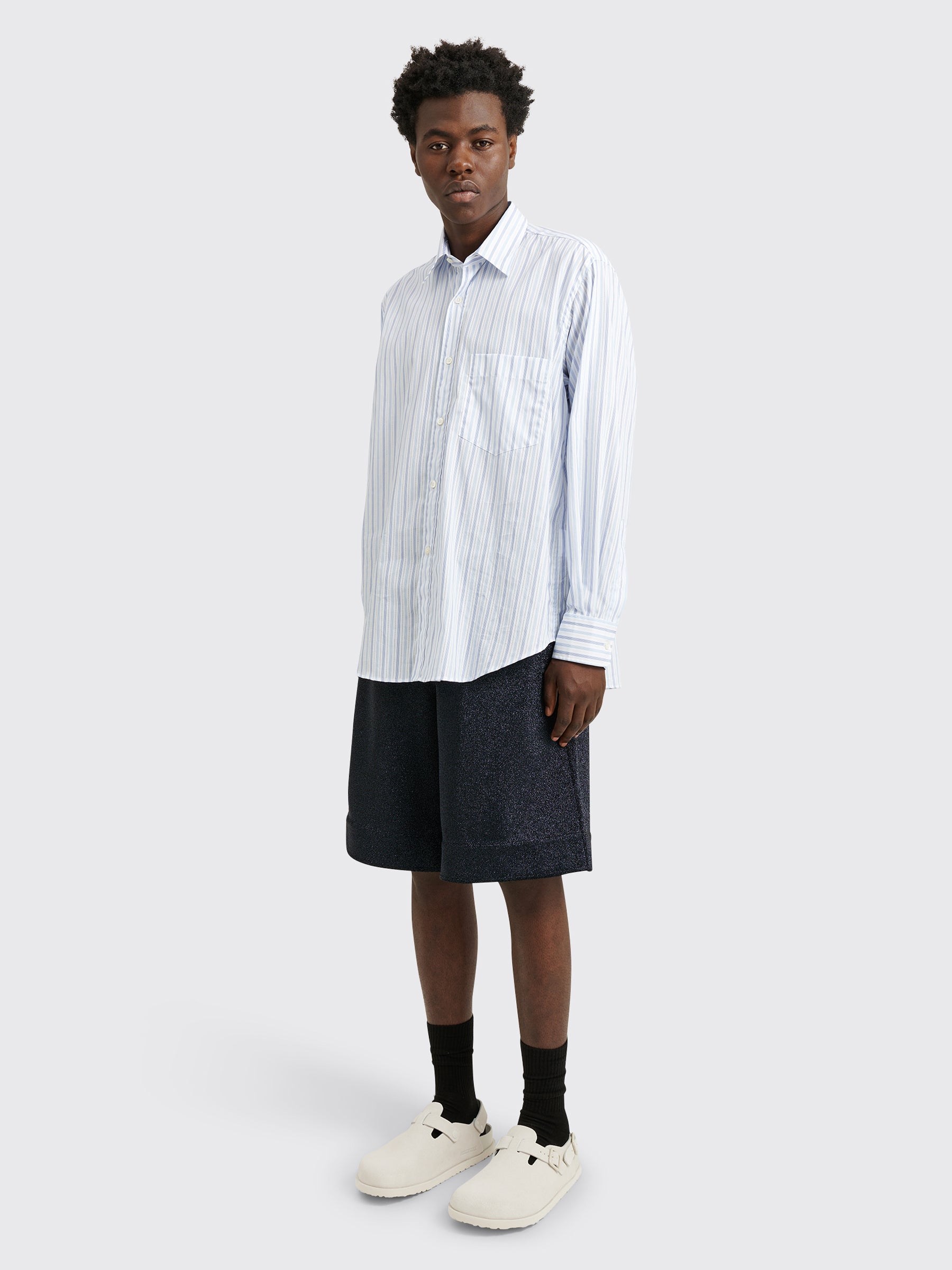 Jil Sander Metallic Shorts Night Blue