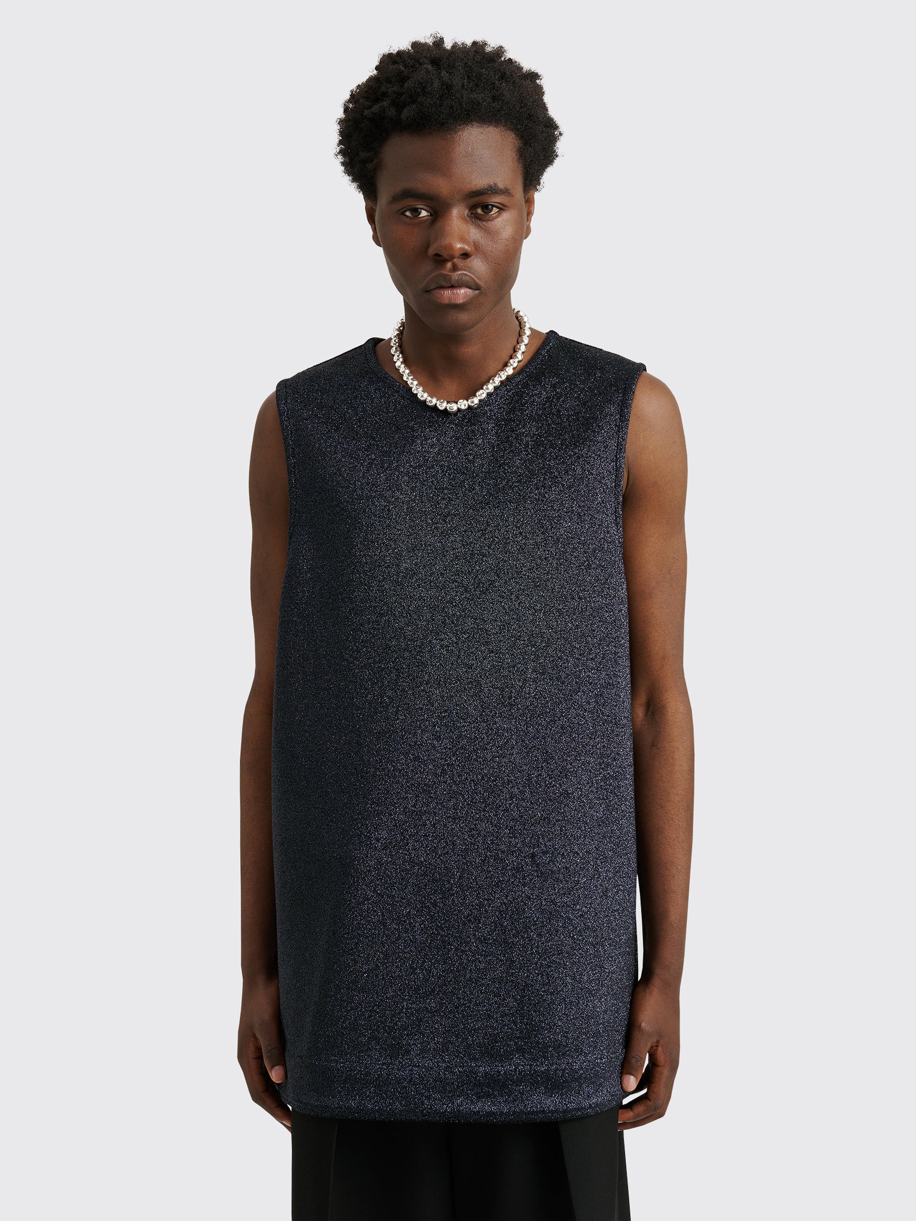 Jil Sander Metallic Tank Top Night Blue