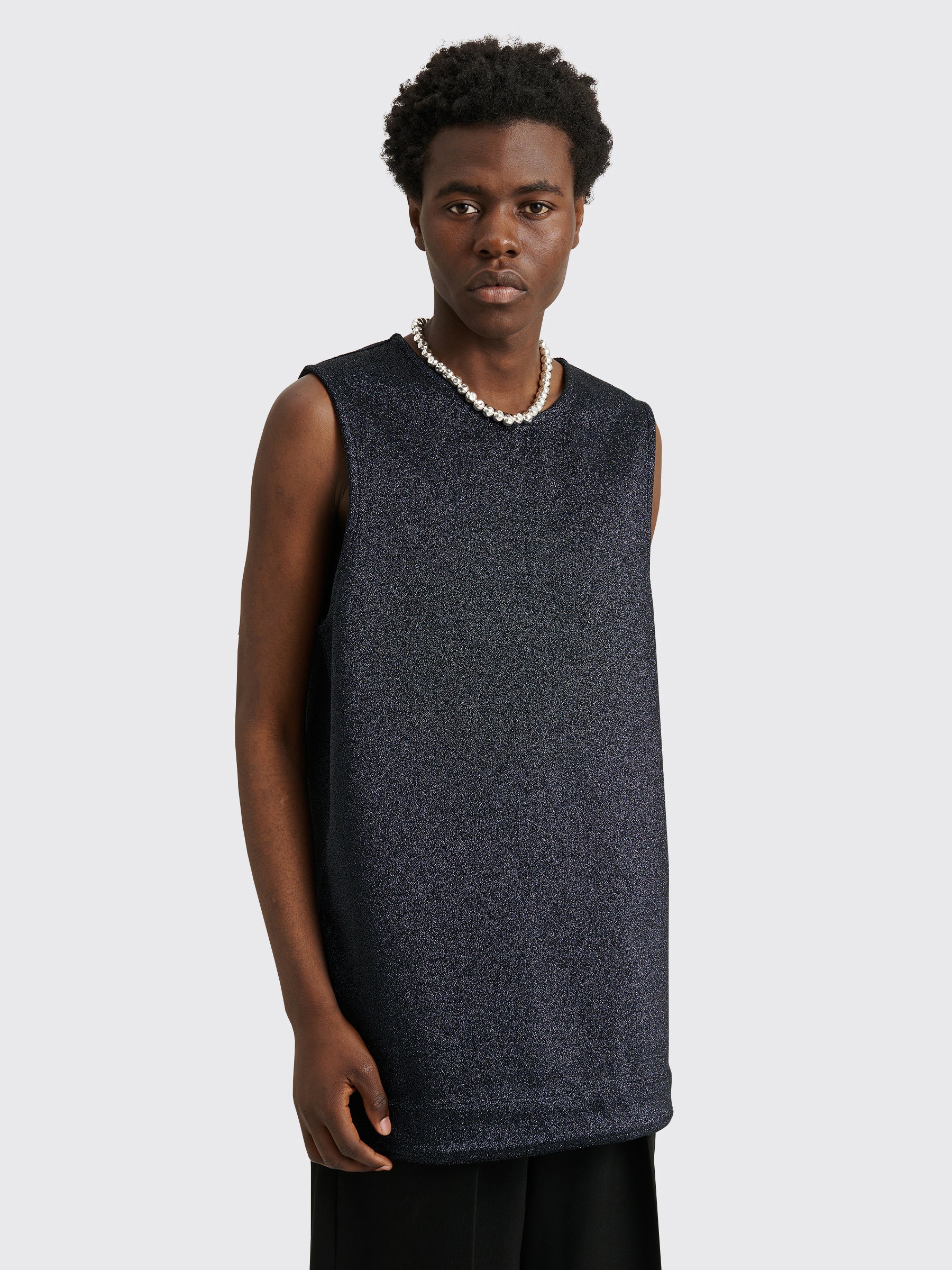 Jil Sander Metallic Tank Top Night Blue
