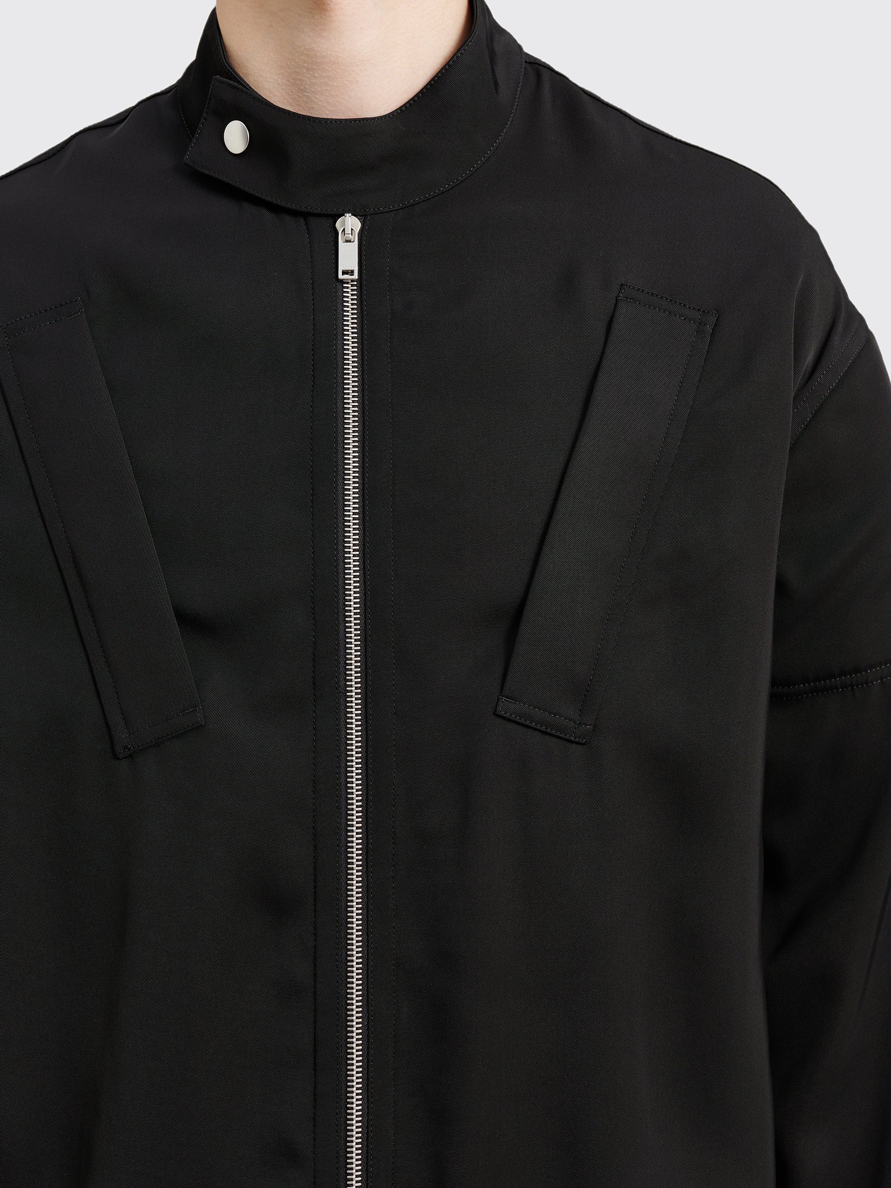 Jil Sander Zippered Short Blouson Jacket Black