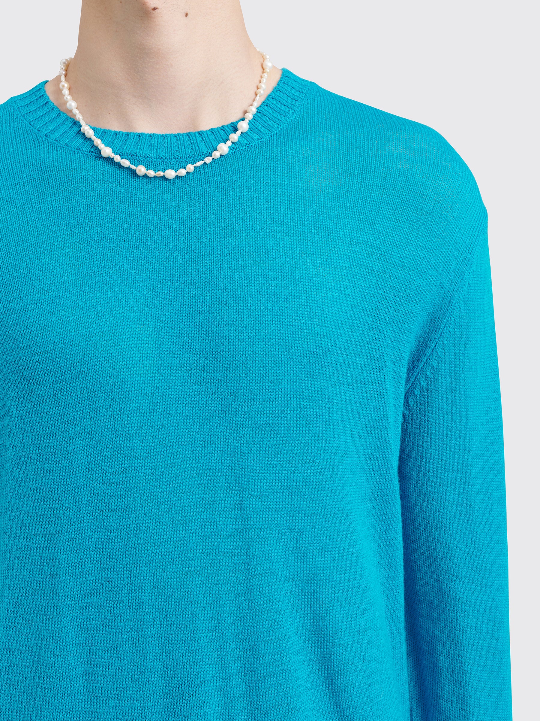 Jil Sander+ Extra Fine Virgin Wool Sweater Caraibi Blue