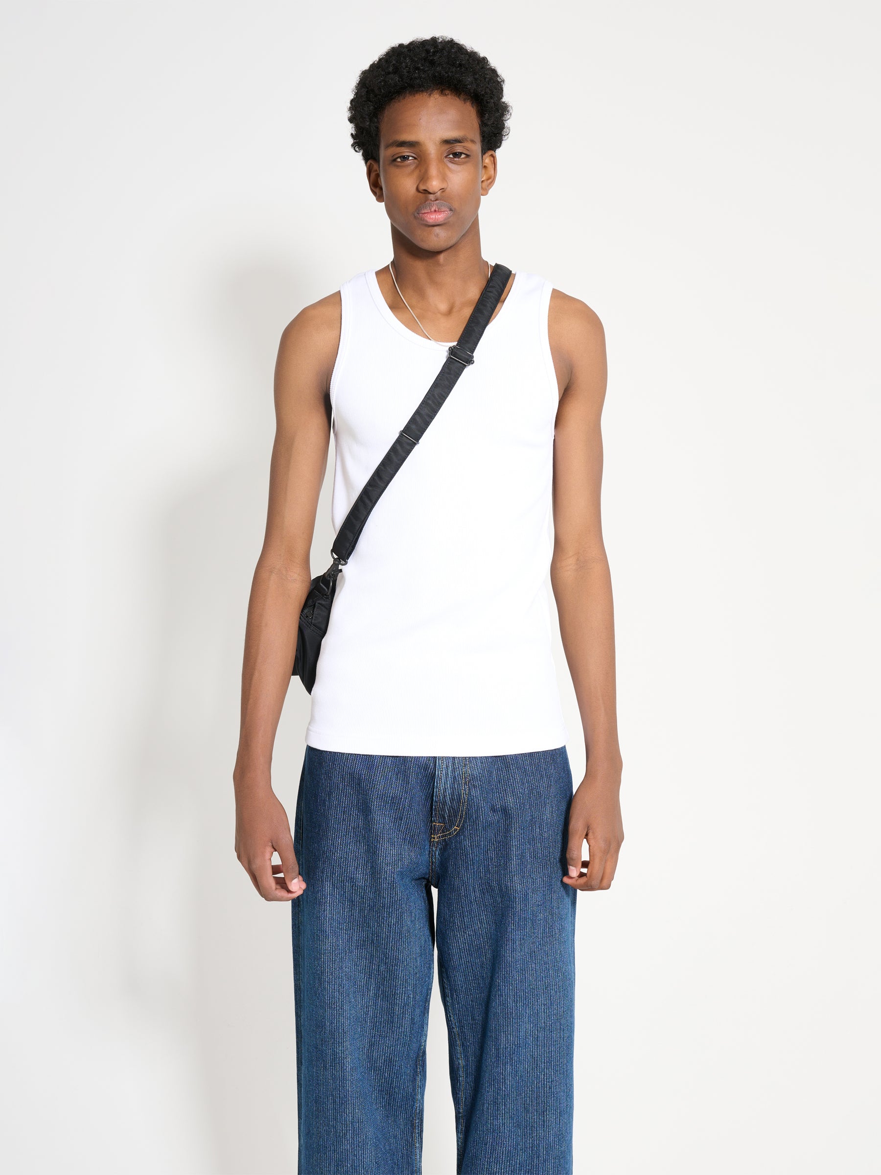 Junya Watanabe MAN Cotton Nylon Rib Knit White