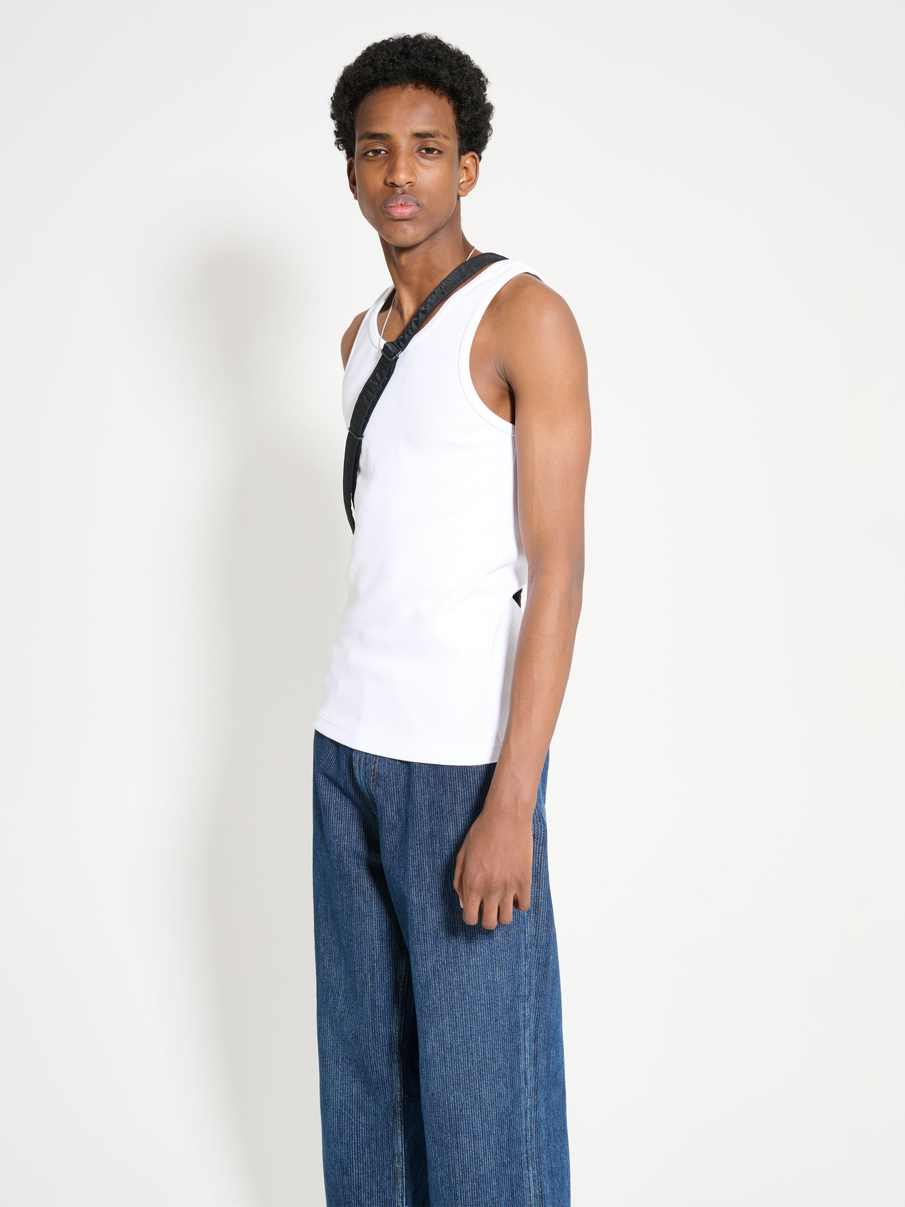 Junya Watanabe MAN Cotton Nylon Rib Knit White