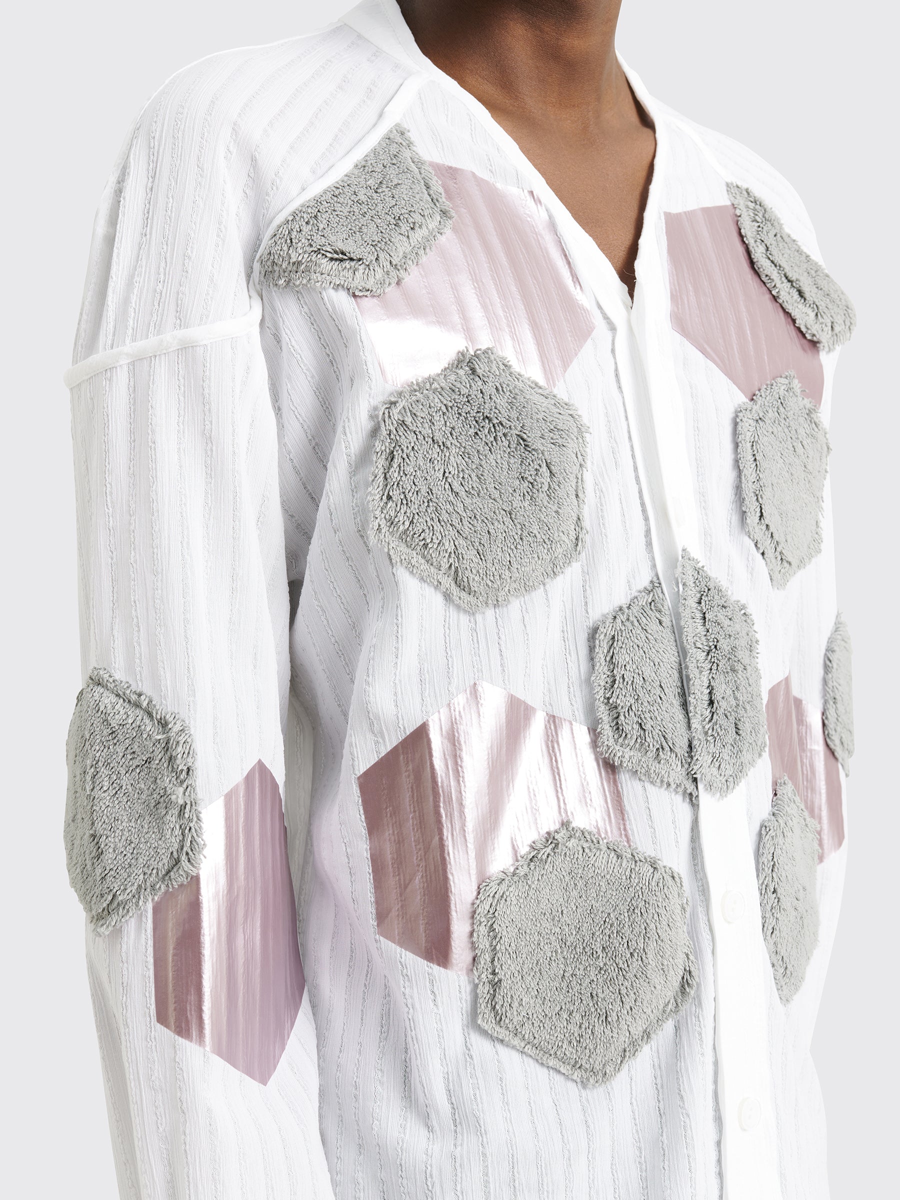 Kiko Kostadinov Danh Applique Shirt Frost White
