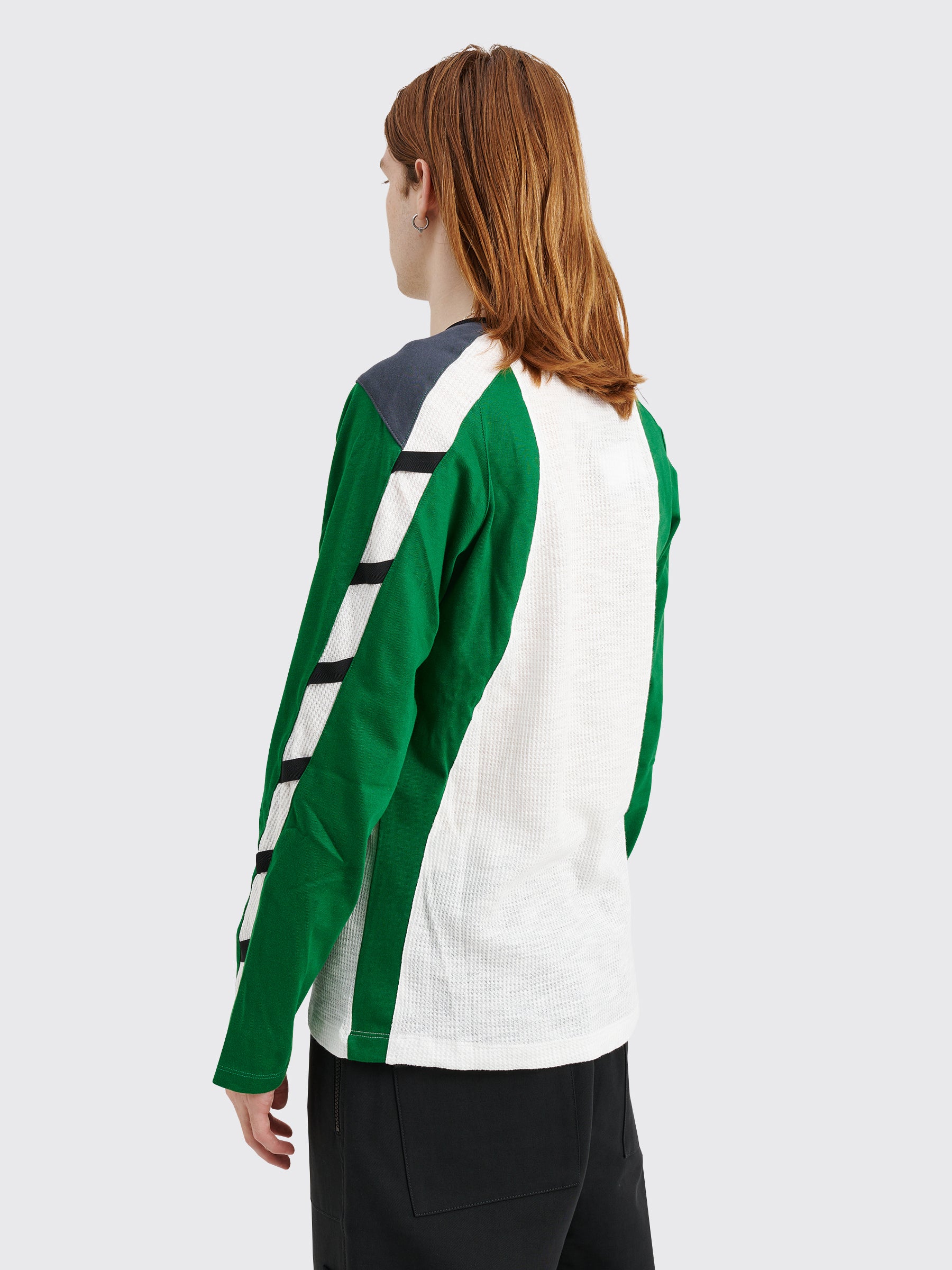 Kiko Kostadinov Remus Top Jersey White / Dim Grey / Hunter Green