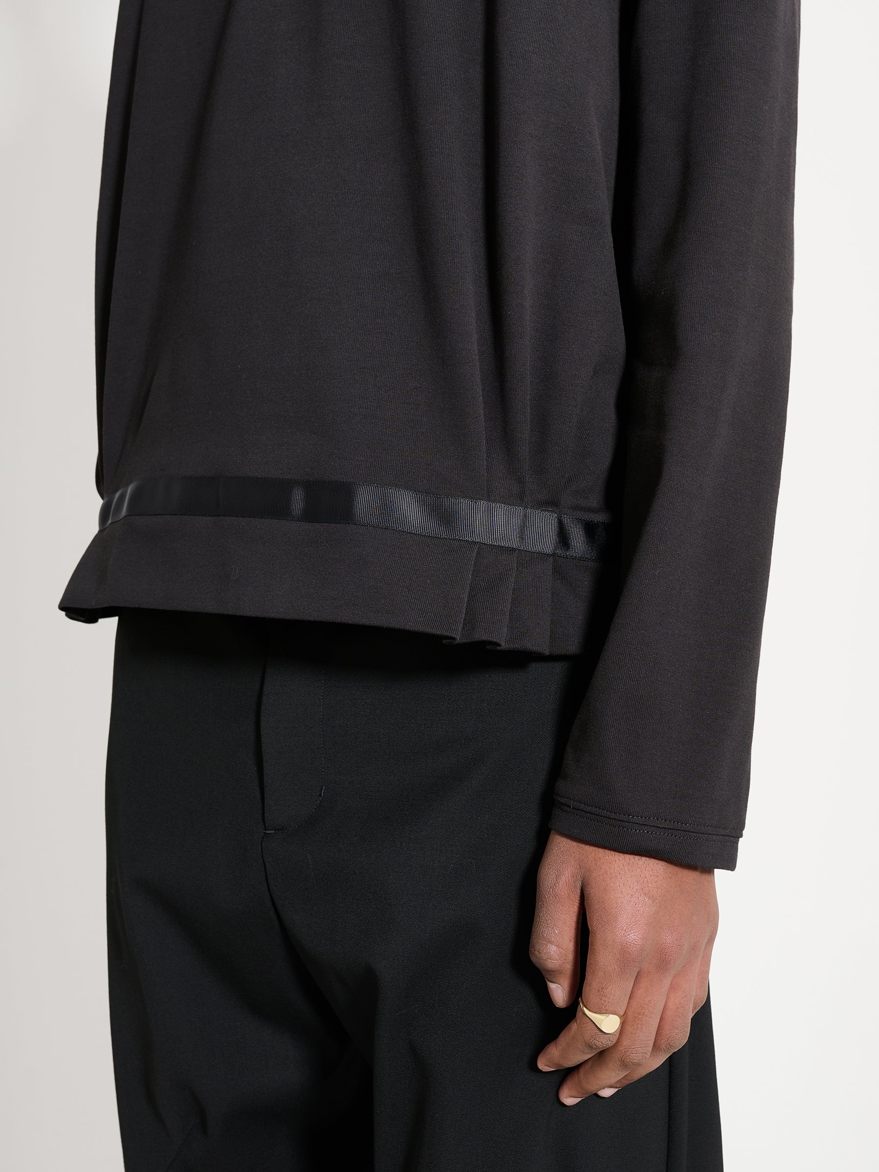 Kiko Kostadinov Wrapped Collar Jersey Jet Black