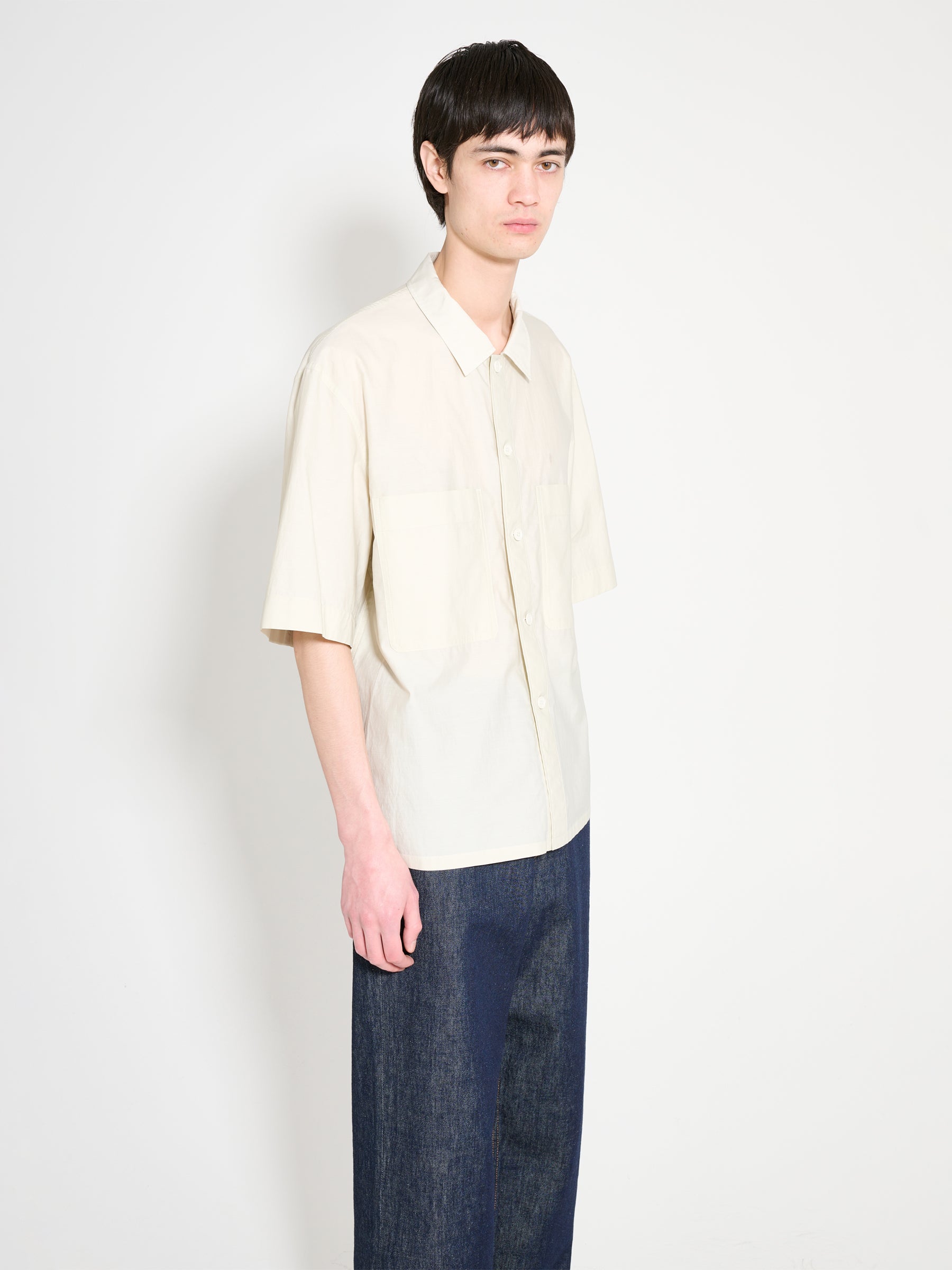 Lemaire Short Sleeve Pyjama Shirt Pale Mastic