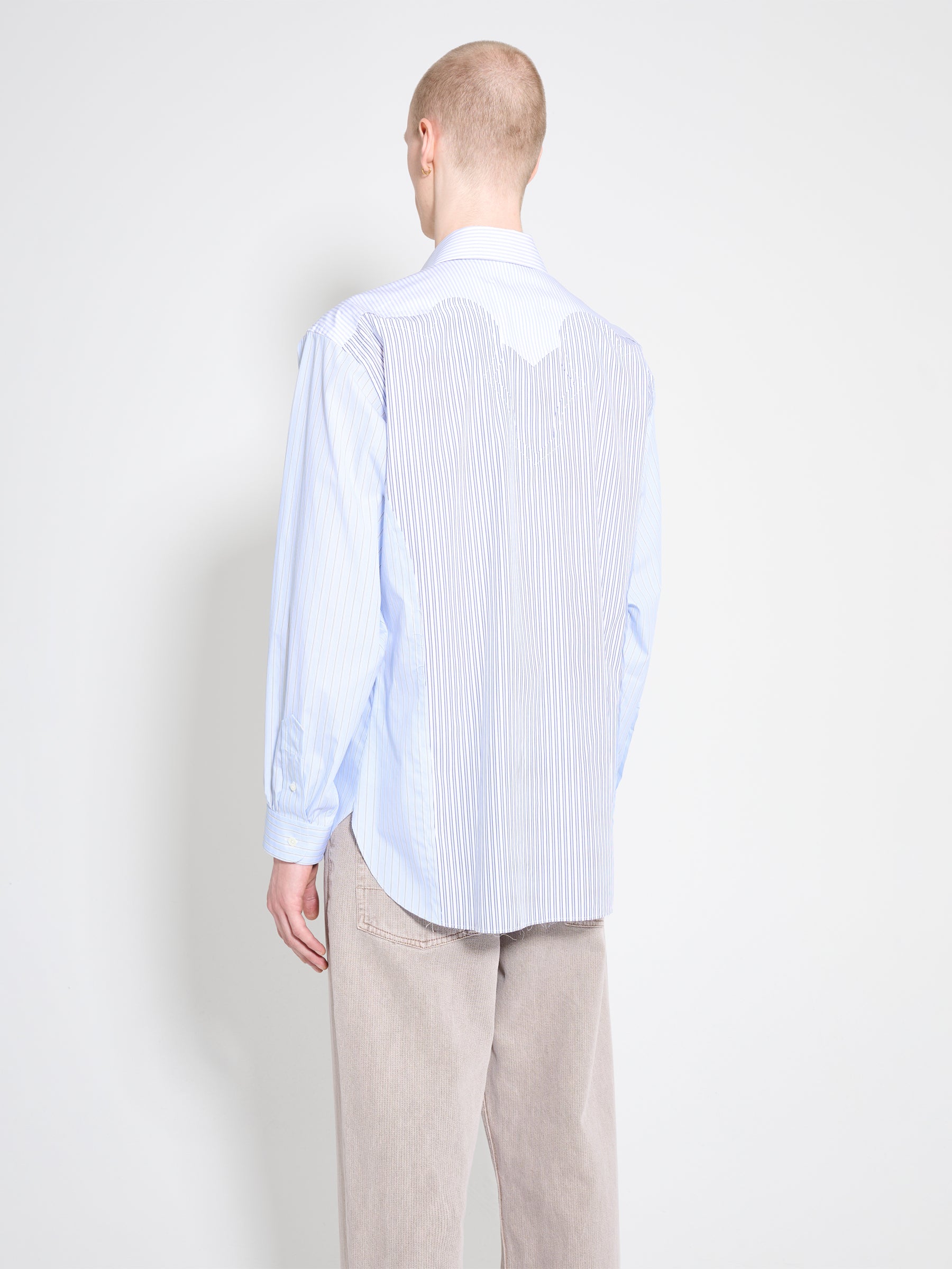 Maison Margiela Long Sleeved Shirt White Blue