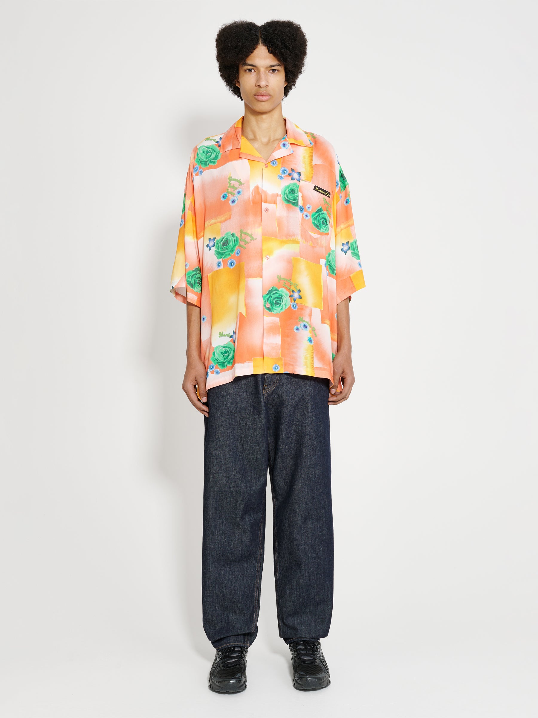 Martine Rose Boxy Hawaiian Shirt Today Floral Coral
