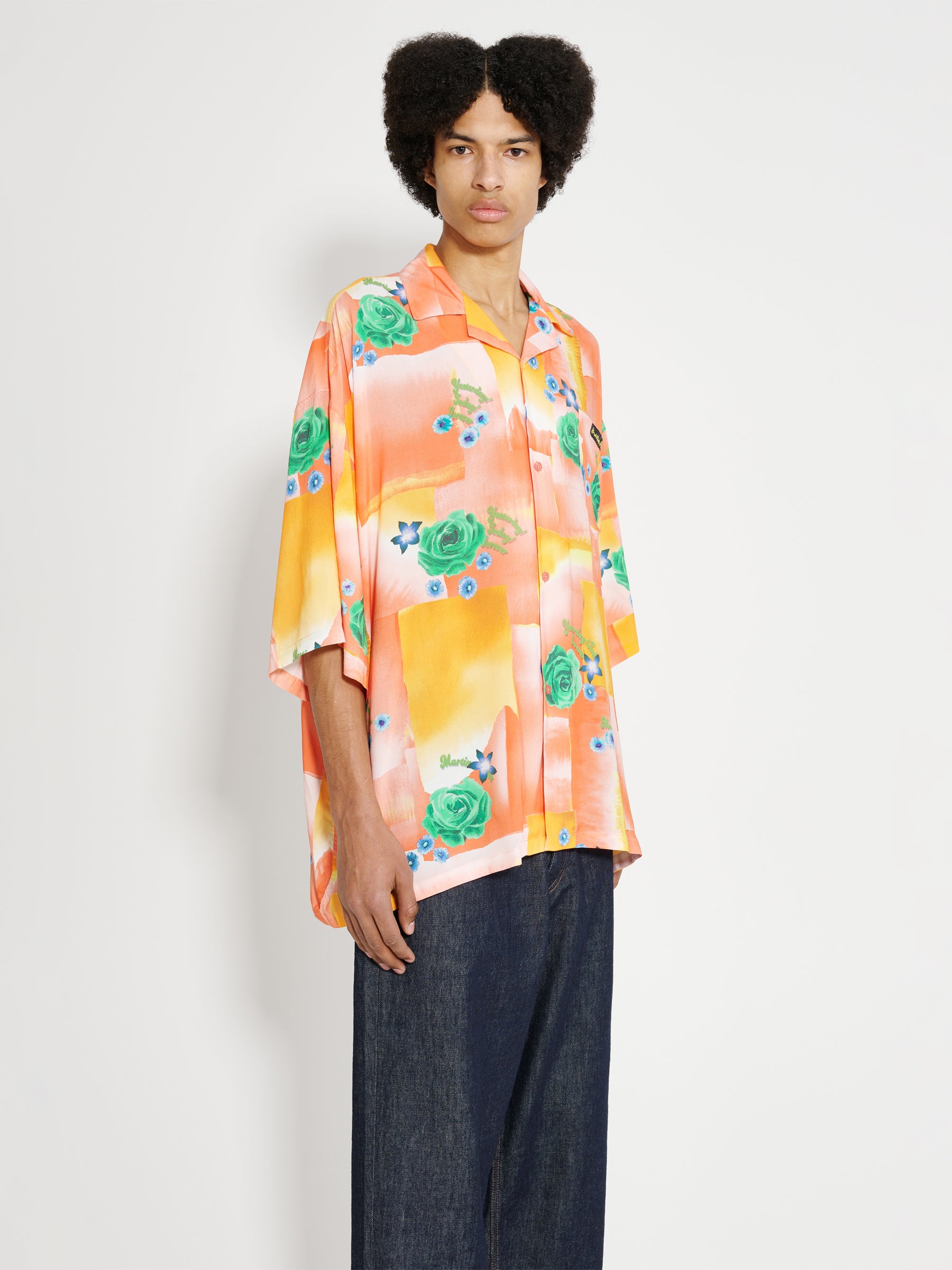 Martine Rose Boxy Hawaiian Shirt Today Floral Coral