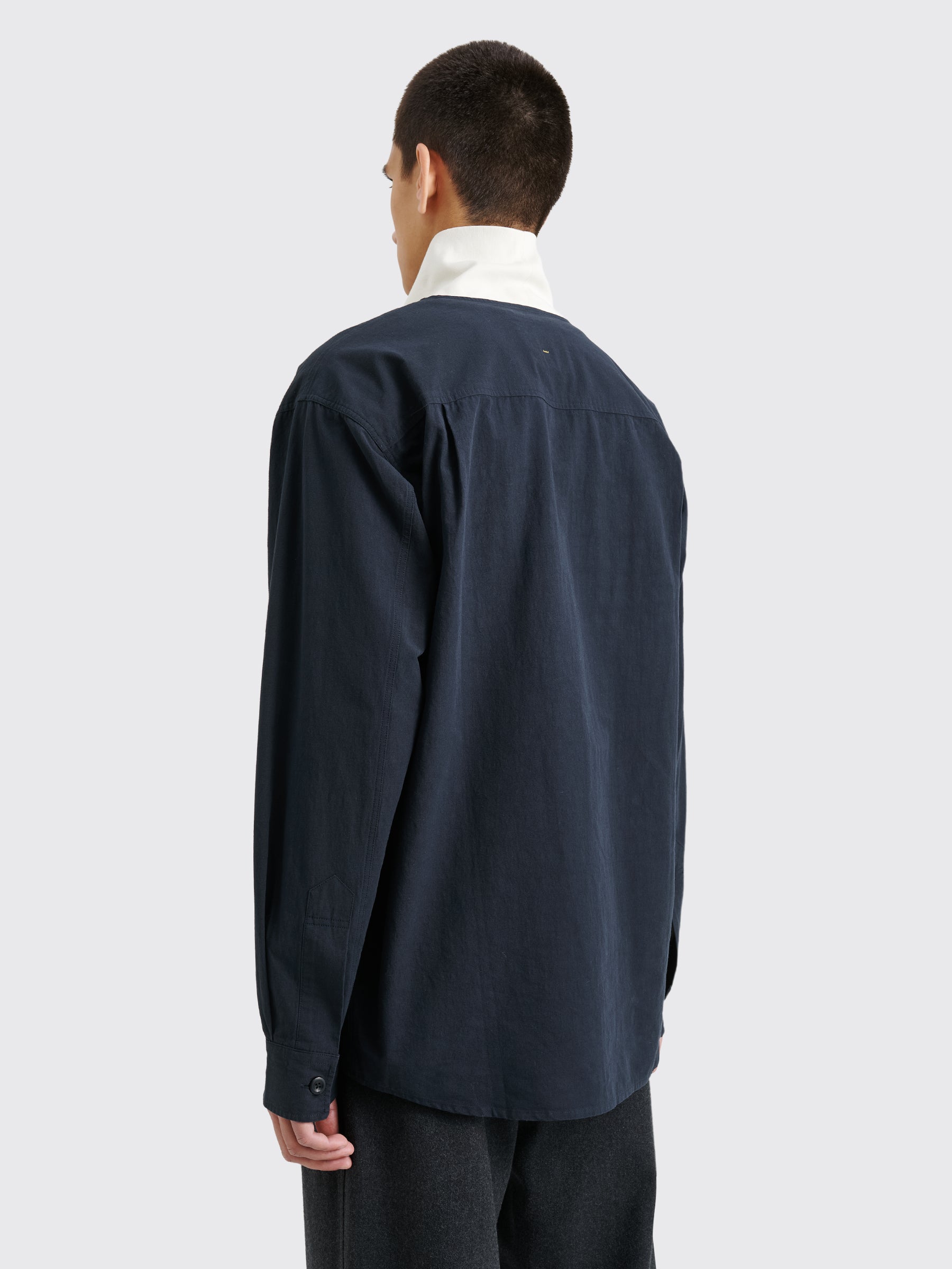 Margaret Howell MHL Scout Shirt Linen Plainweave Ink