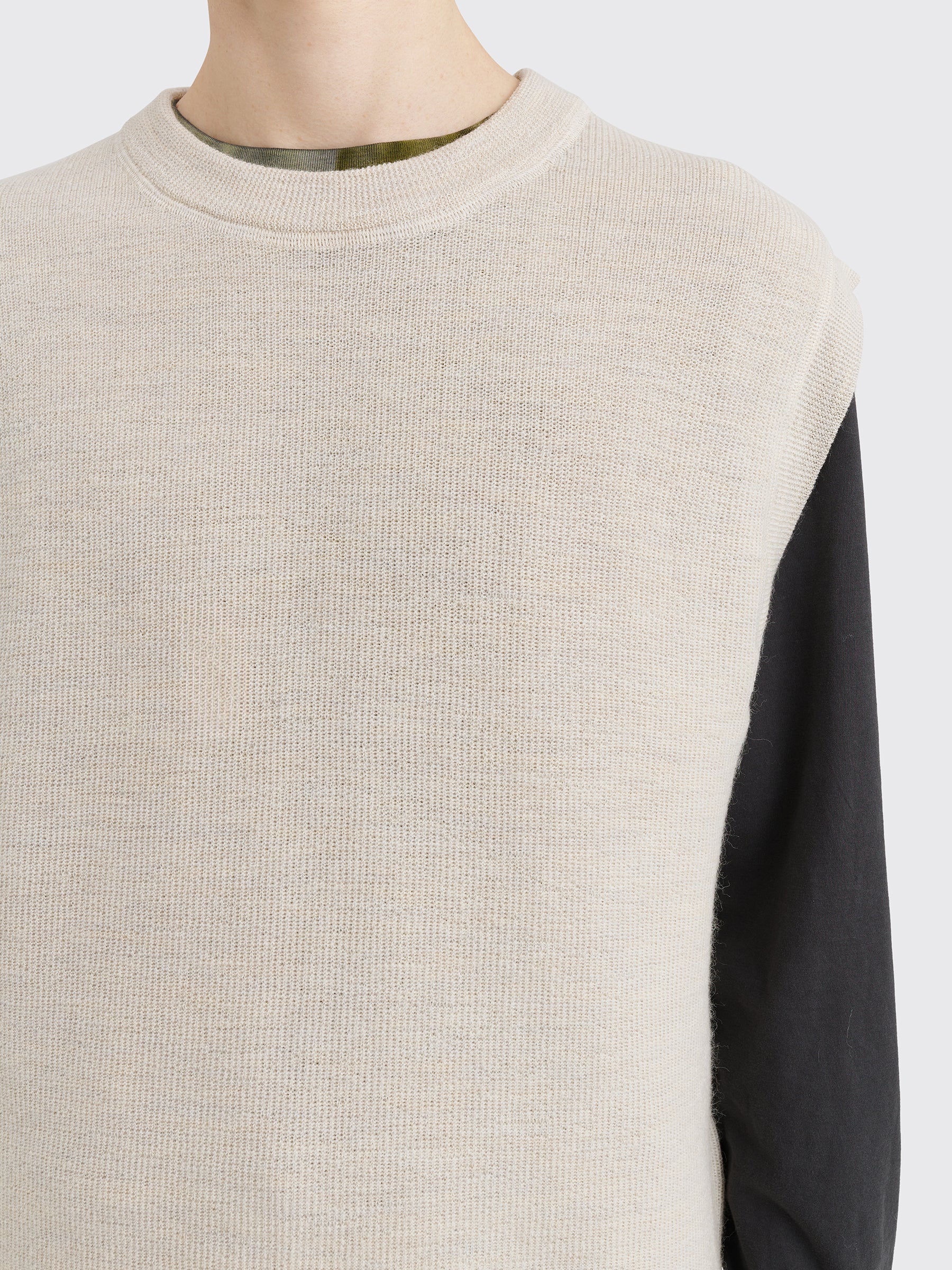 Margaret Howell MHL Crew Neck Slipover Utility Wool Chalk