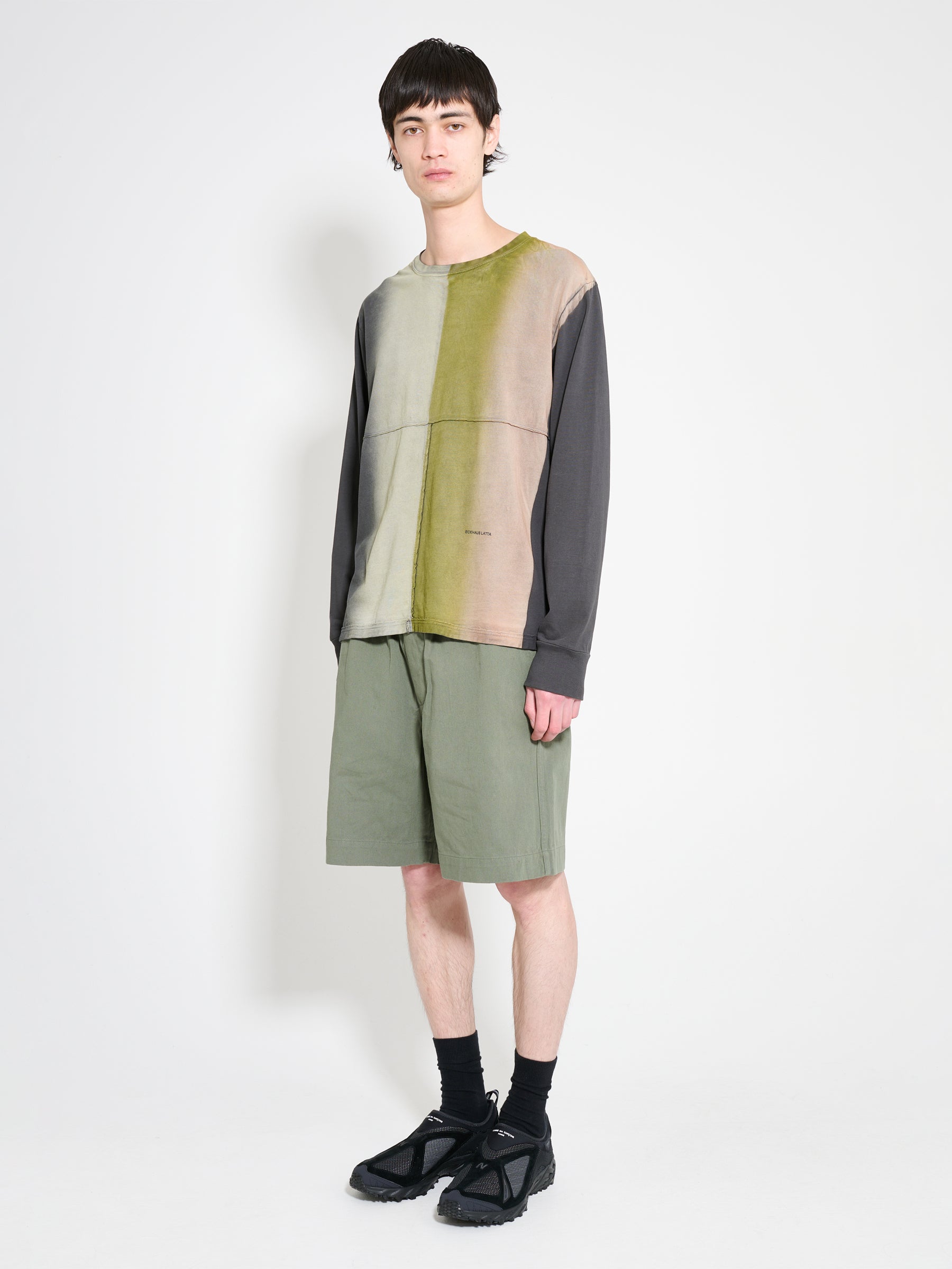 Margaret Howell MHL Pull Up Shorts Cotton Hemp Twill Uniform Green