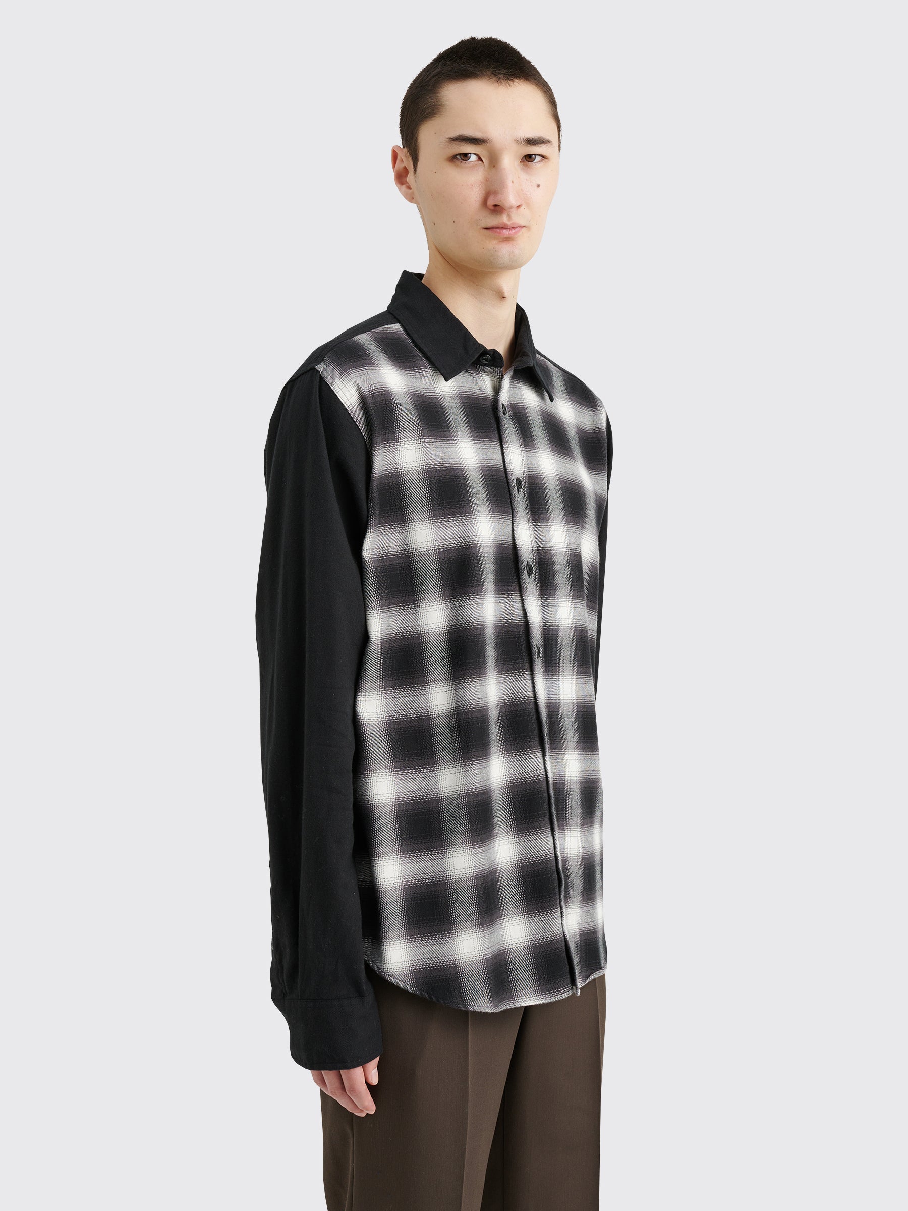 Noah Plaid Panel Shirt Black / White