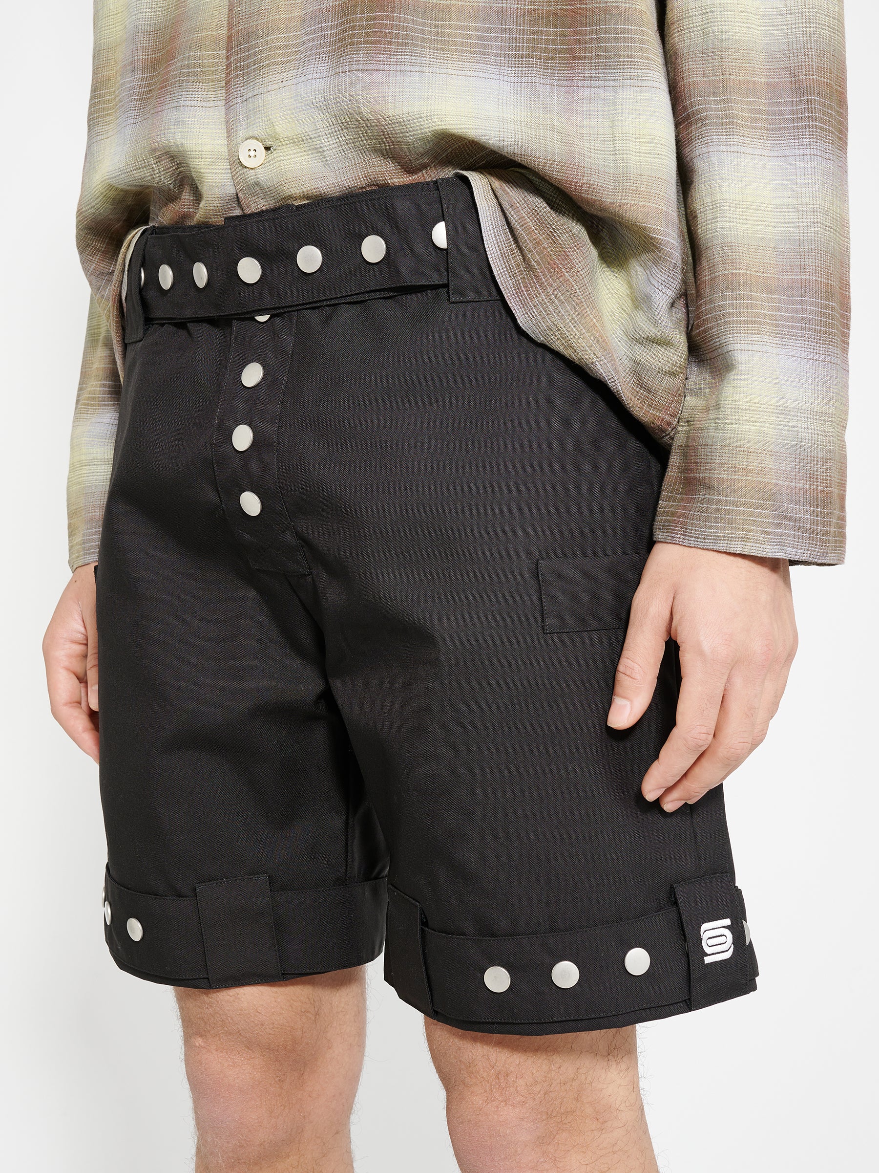 Olly Shinder Press Stud Shorts Black