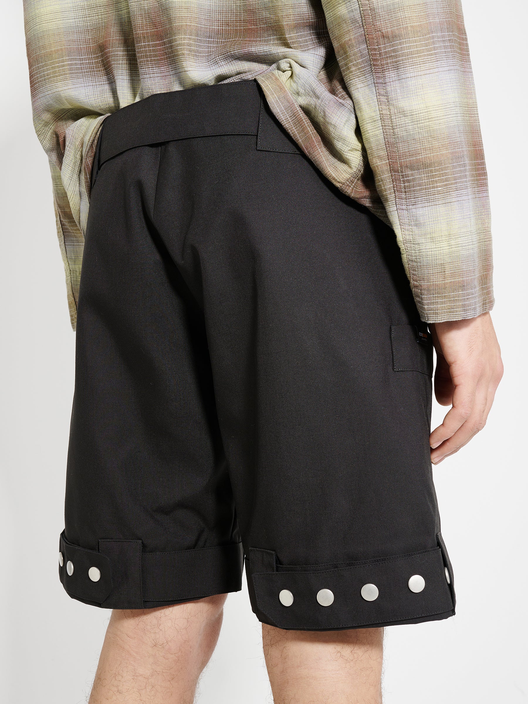 Olly Shinder Press Stud Shorts Black