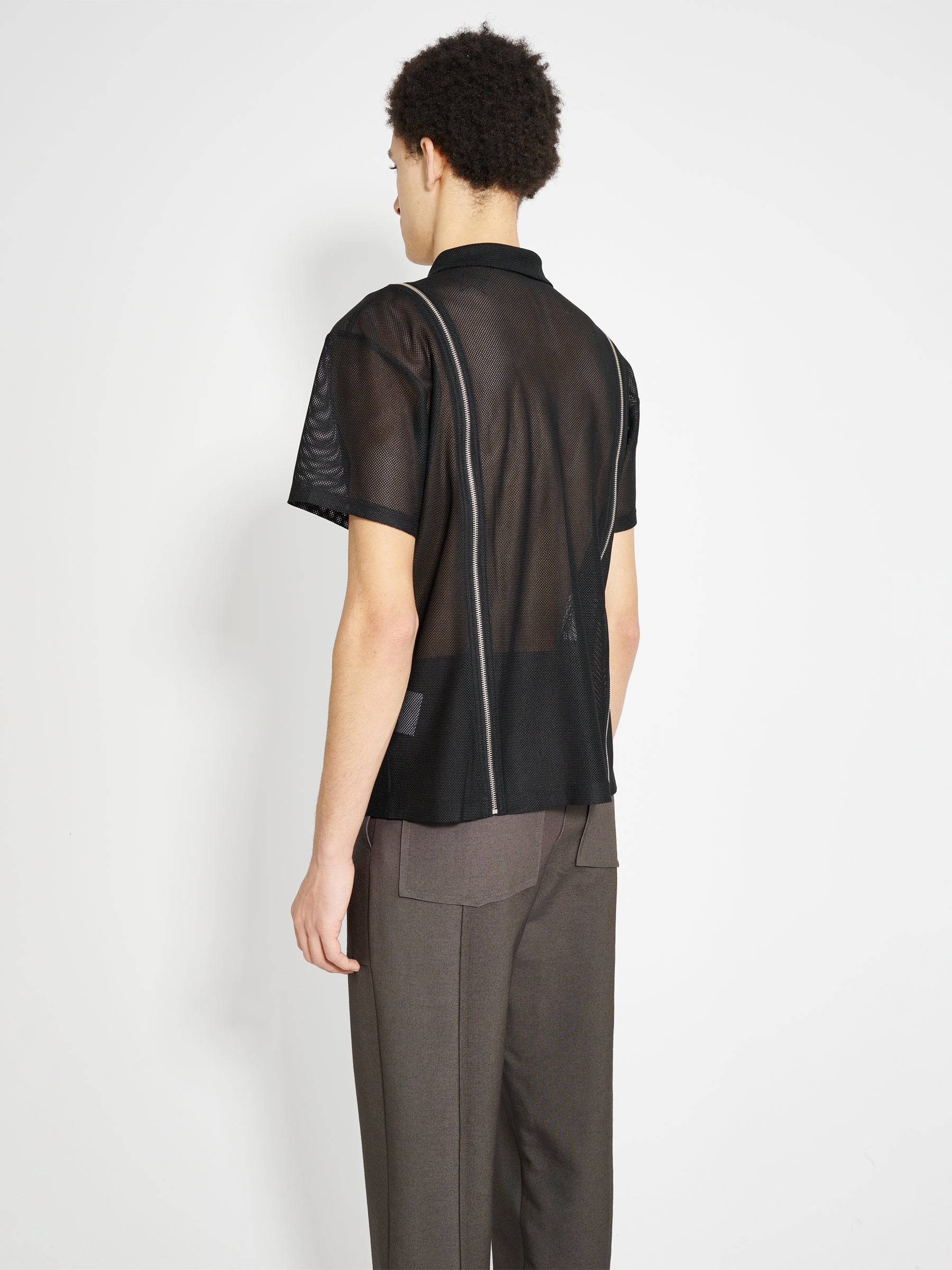 Olly Shinder Zip Polo Black Mesh