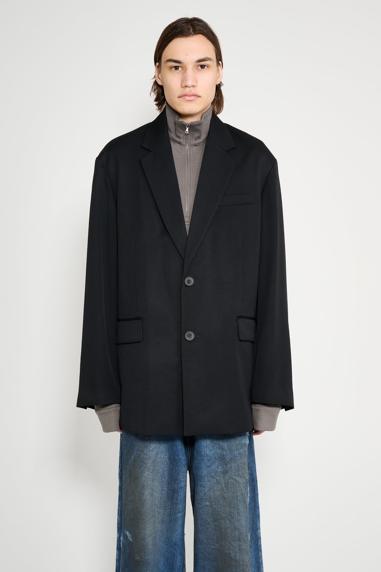 ssstein Oversized Single Breasted Jacket Black