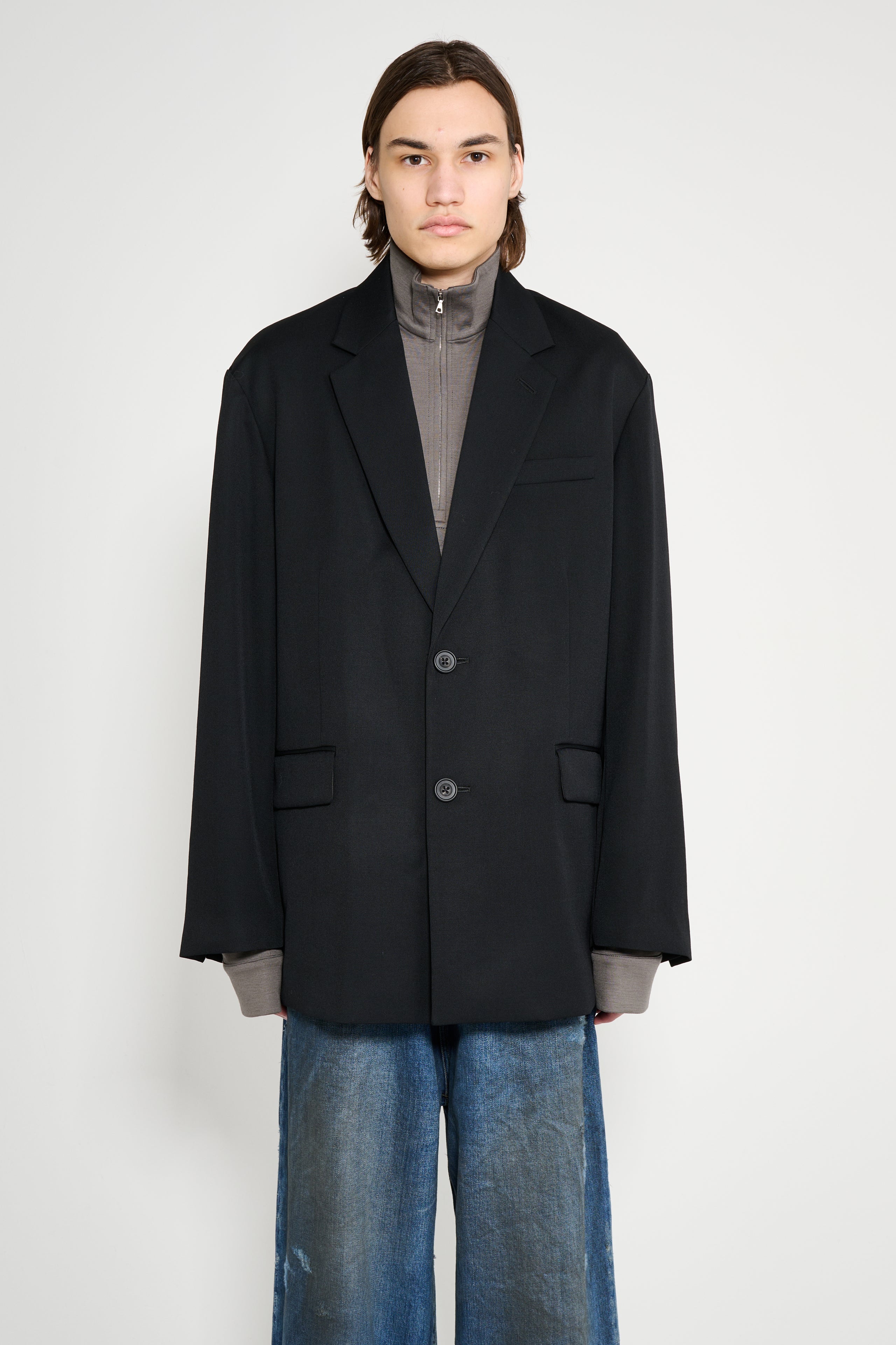 ssstein Oversized Single Breasted Jacket Black